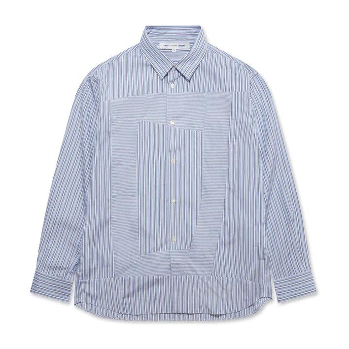 CDG SHIRT FOREVER - Classic Fit Square Patchwork Stripe Shirt by COMME DES GARCONS