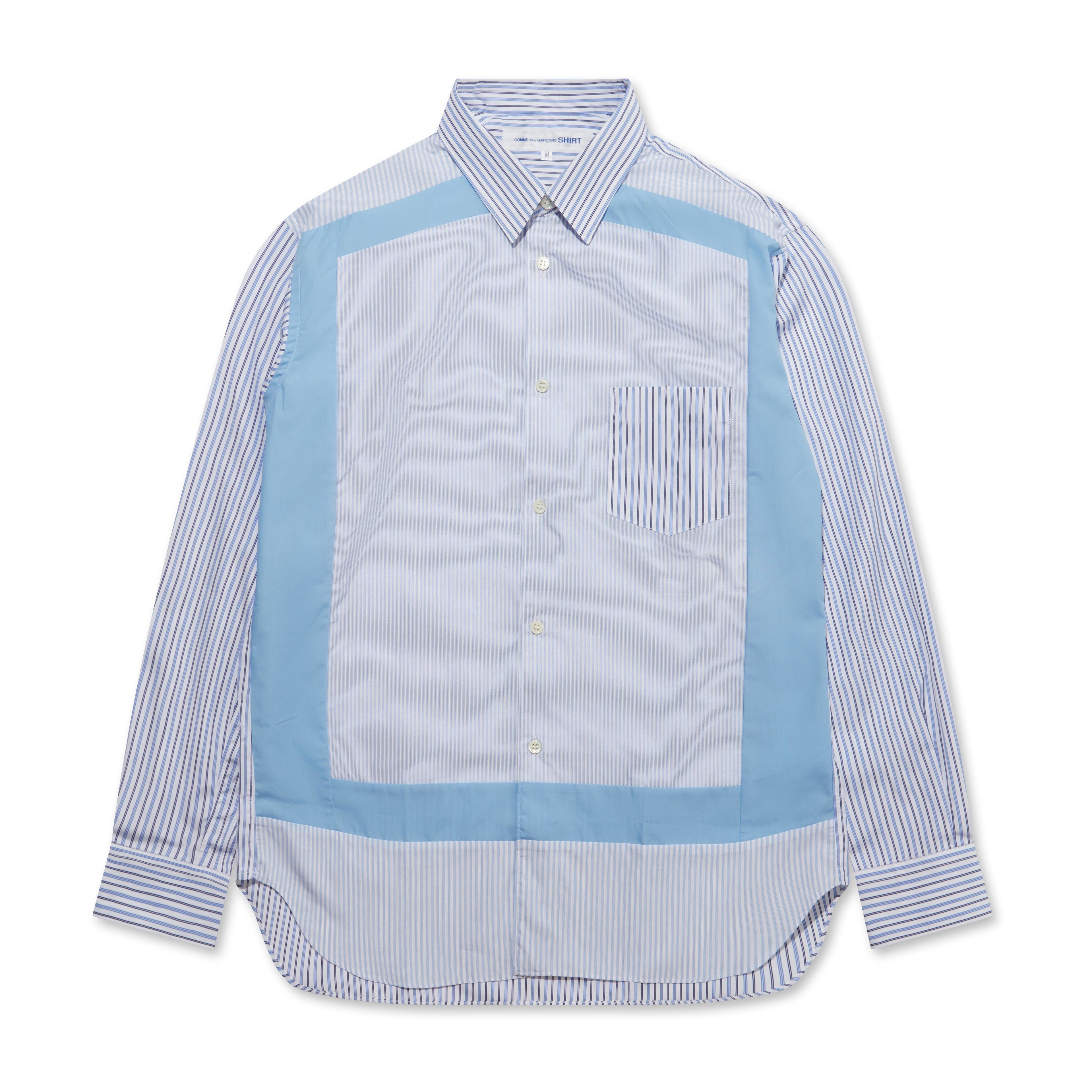 CDG Shirt Forever - Classic Fit Contrast Frame Shirt - (Stripe 3/Mix) by COMME DES GARCONS