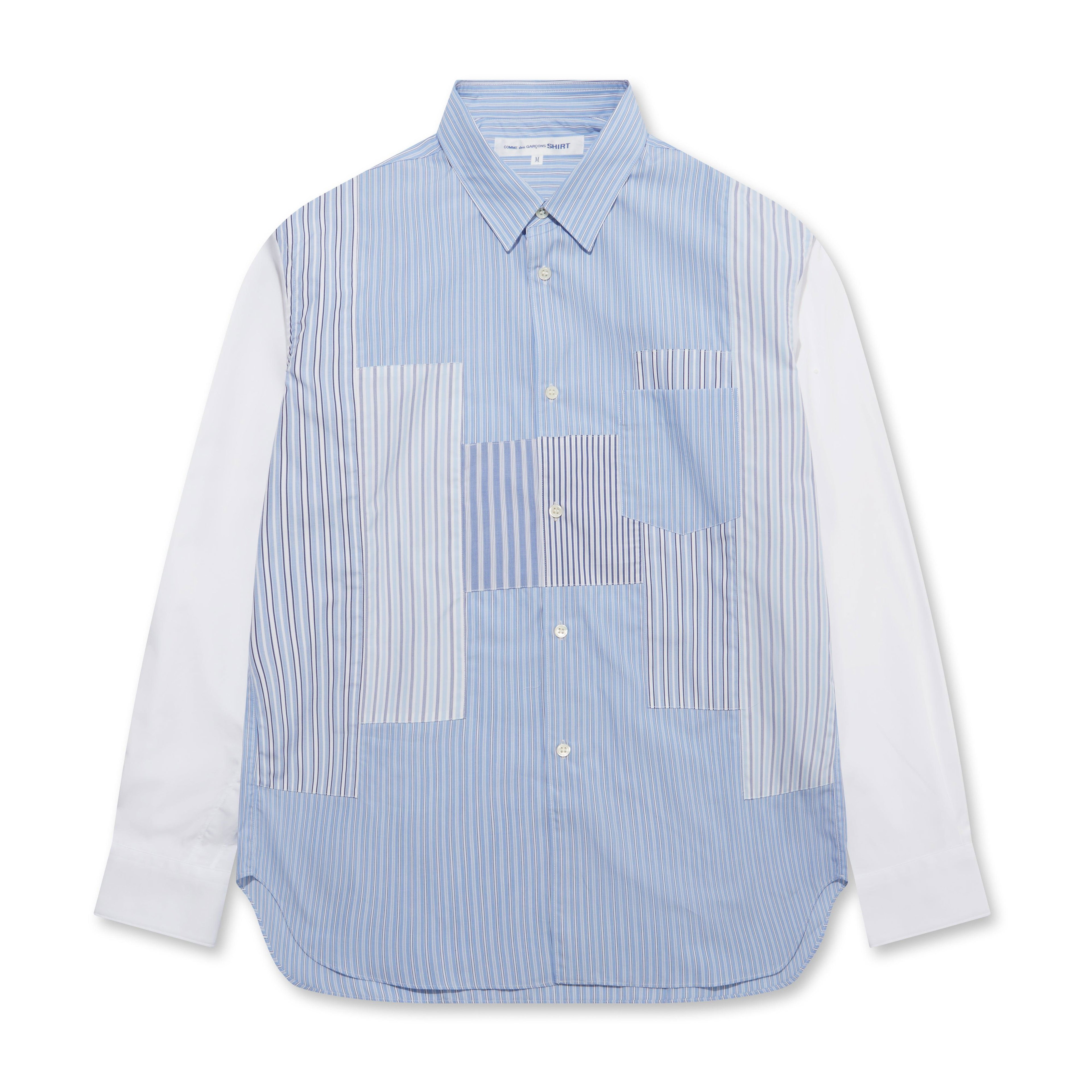 CDG Shirt Forever - Classic Fit Contrast Patchwork Shirt - (Stripe 4/Mix) by COMME DES GARCONS