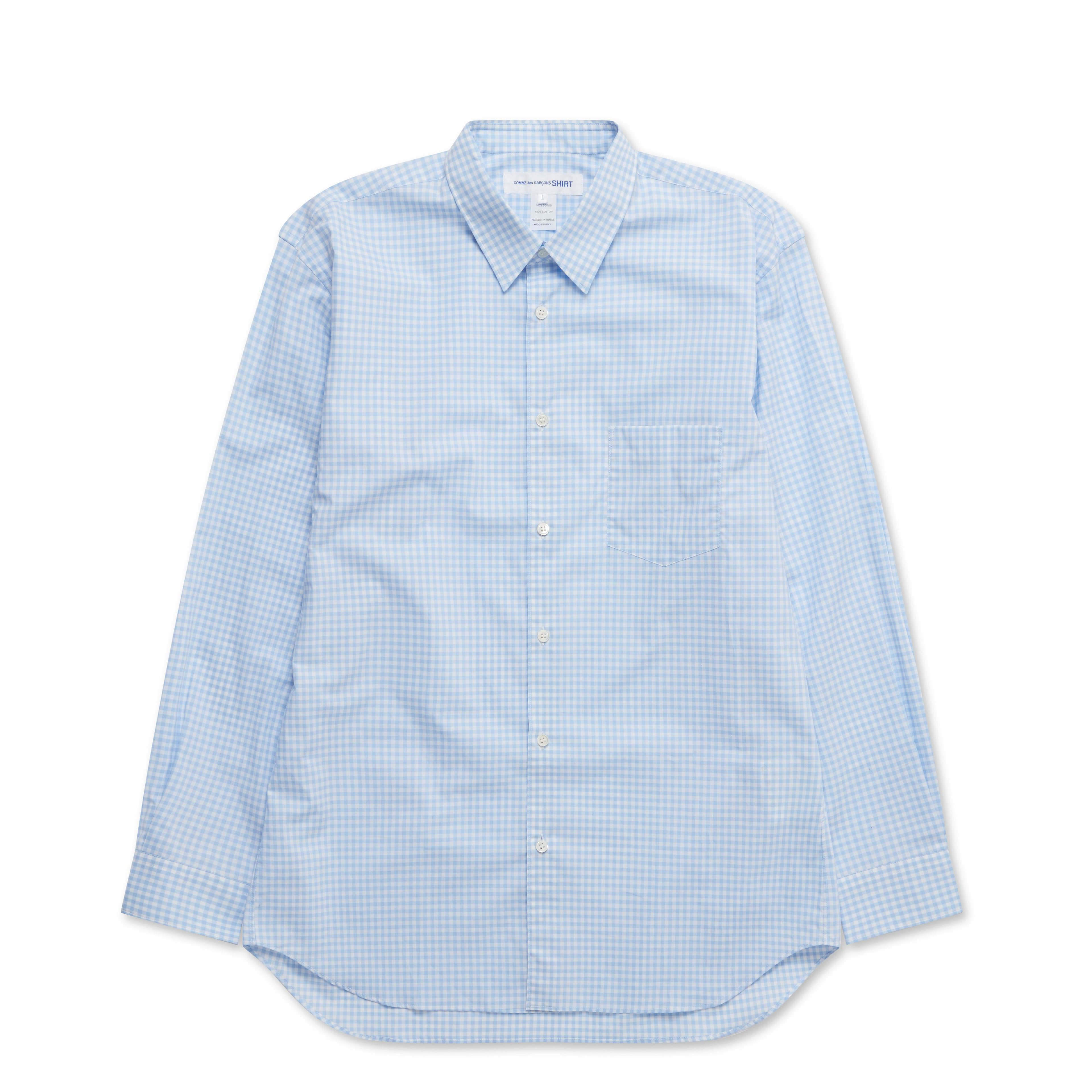 CDG Shirt Forever - Classic Fit Cotton Shirt - (Blue Gingham) by COMME DES GARCONS