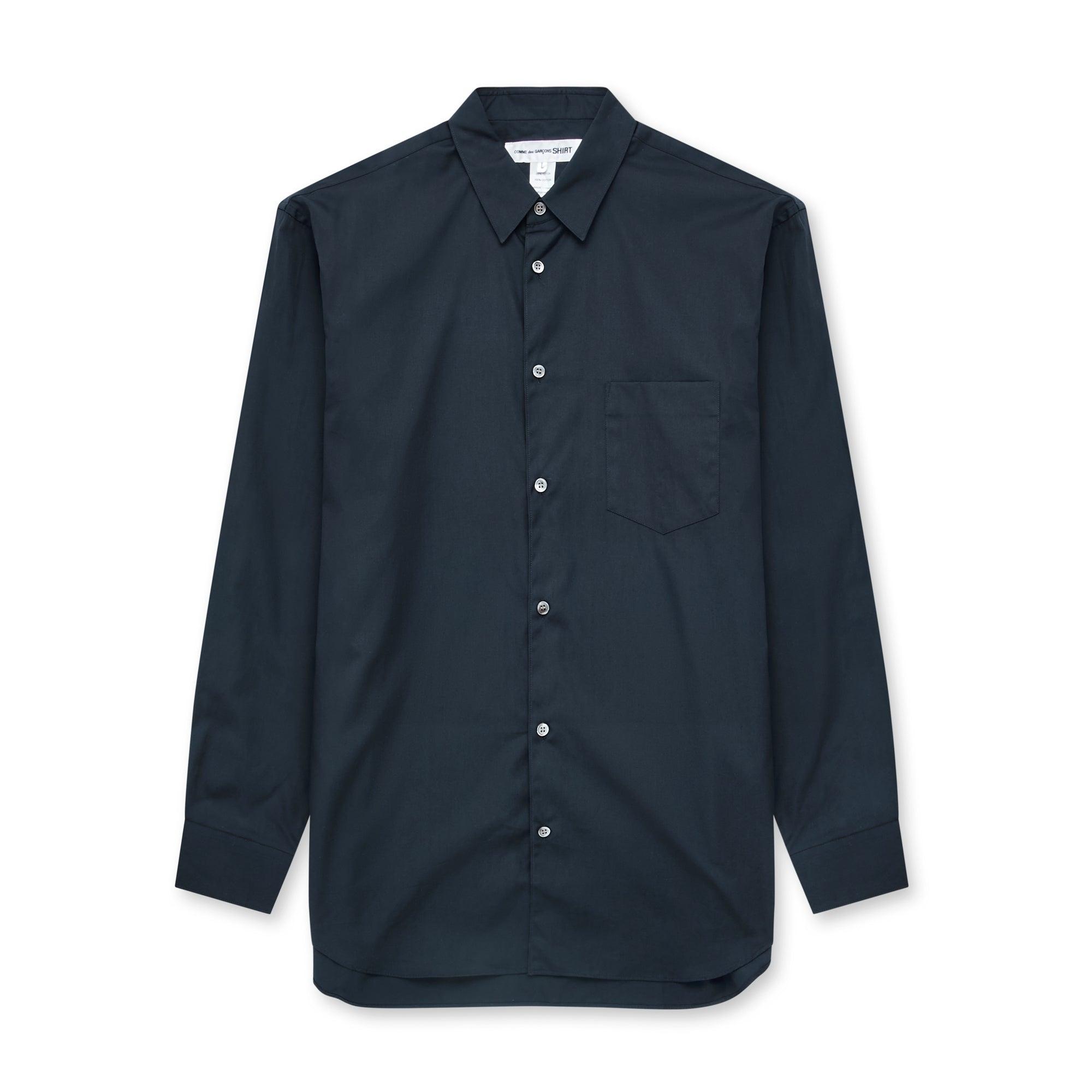 CDG Shirt Forever - Classic Fit Cotton Shirt - (Navy) by COMME DES GARCONS
