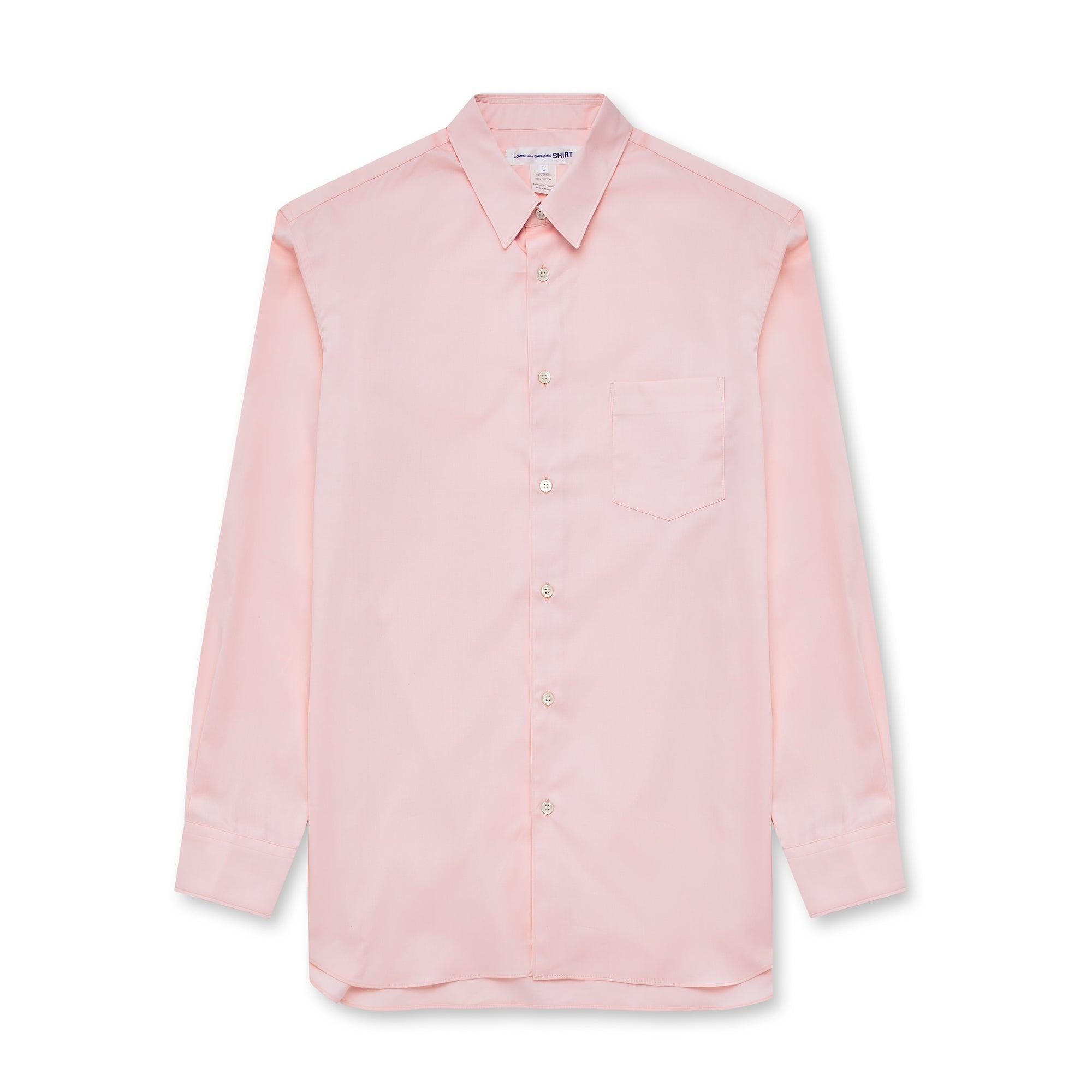 CDG Shirt Forever - Classic Fit Woven Cotton Shirt - (Pink) by COMME DES GARCONS