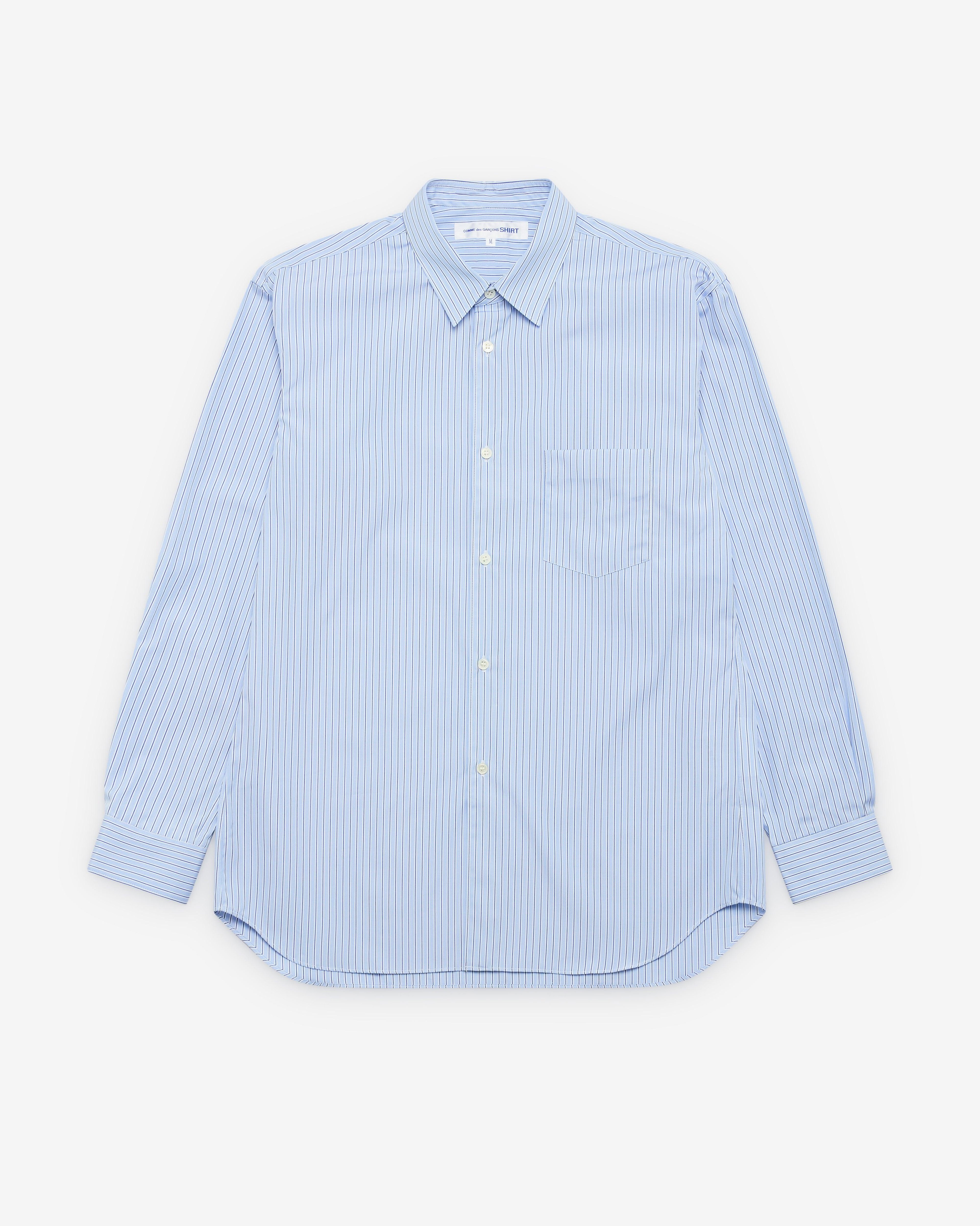 CDG Shirt Forever - Men's Classic Fit Stripe Shirt - (Blue/White) by COMME DES GARCONS