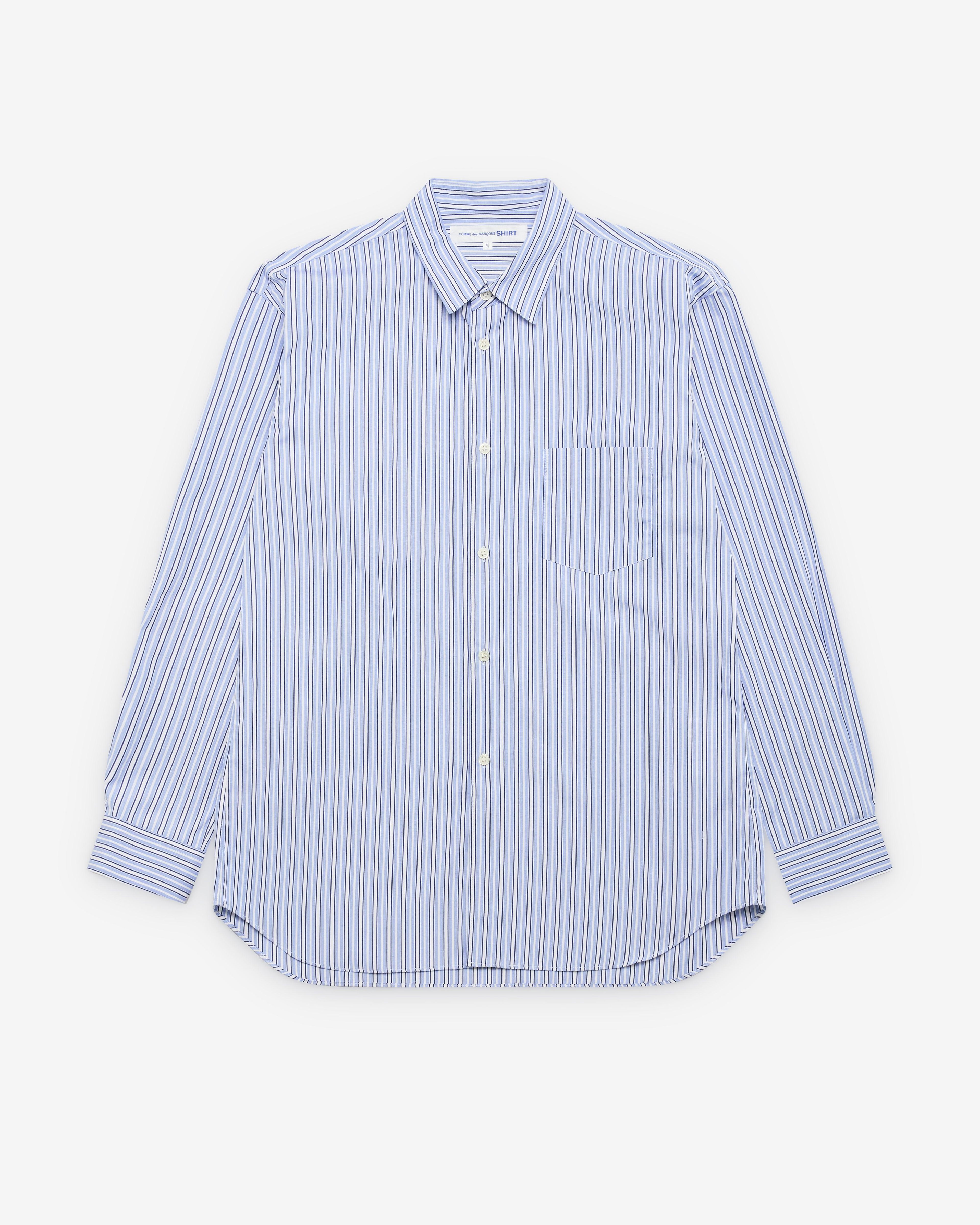 CDG Shirt Forever - Men's Classic Fit Stripe Shirt - (Blue/White Stripe) by COMME DES GARCONS