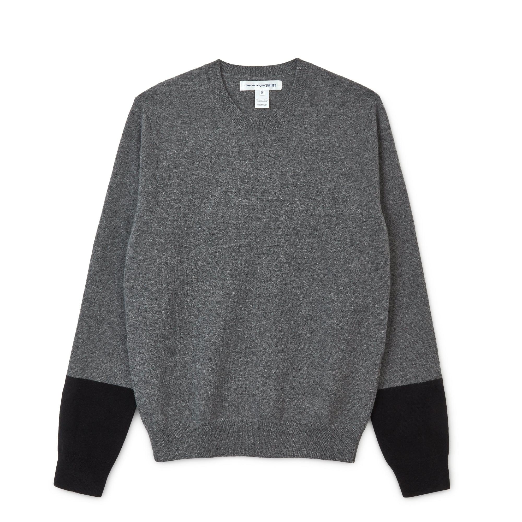 CDG Shirt Forever - Round Neck Contrast Jumper - (Grey/Black) by COMME DES GARCONS