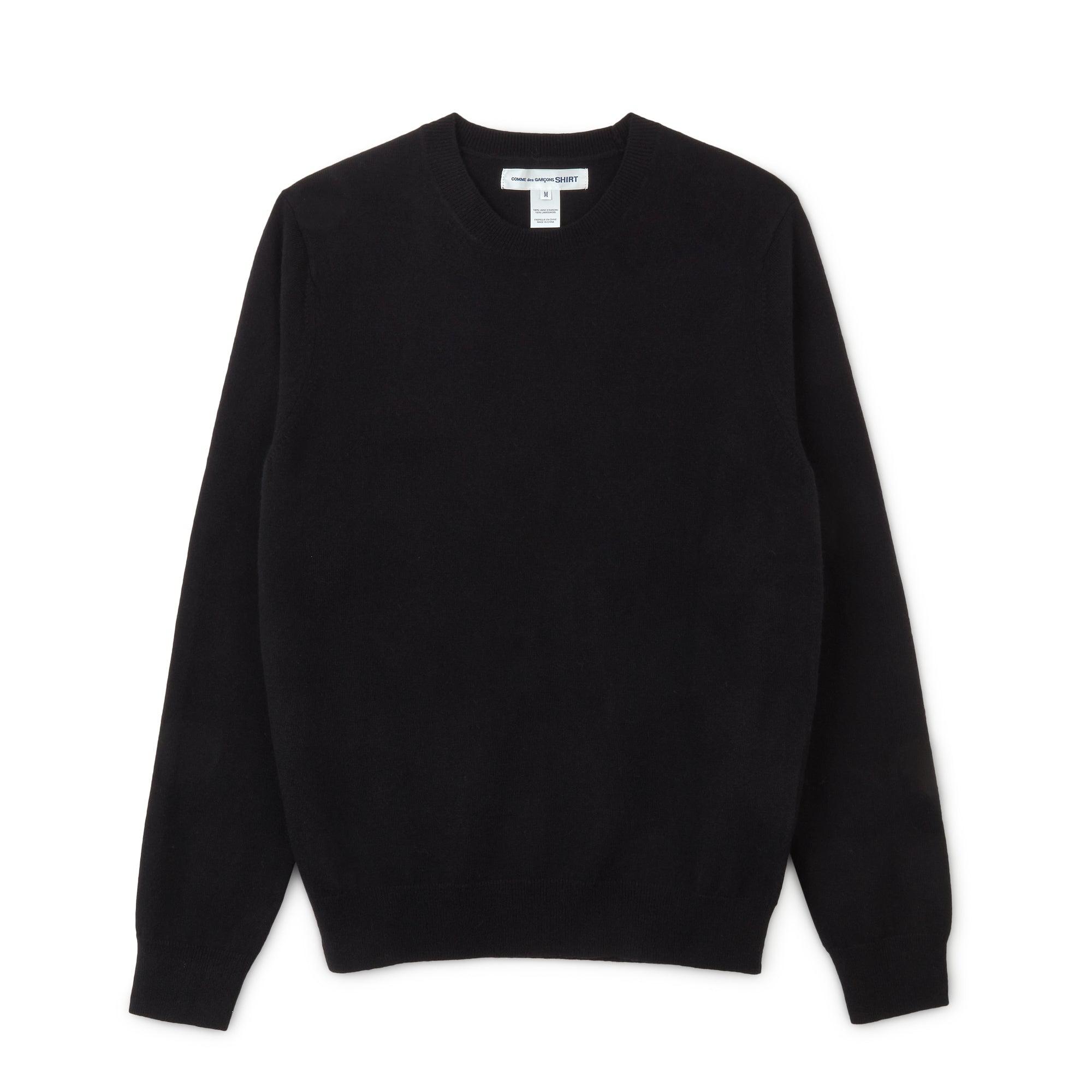 CDG Shirt Forever - Round Neck Lambswool Jumper - (Black) by COMME DES GARCONS