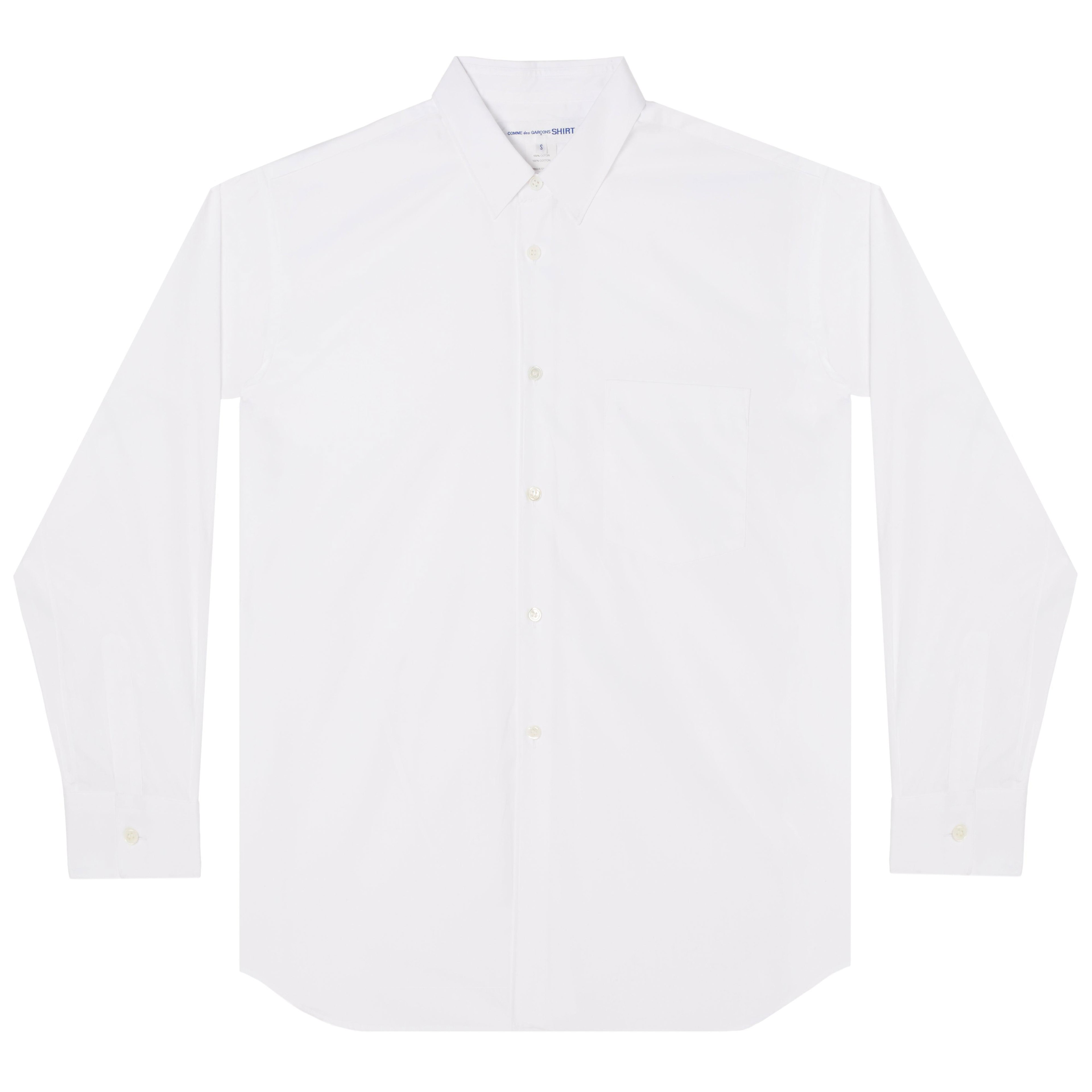 CDG Shirt Forever - Wide Fit Cotton Oxford Shirt - (White) by COMME DES GARCONS