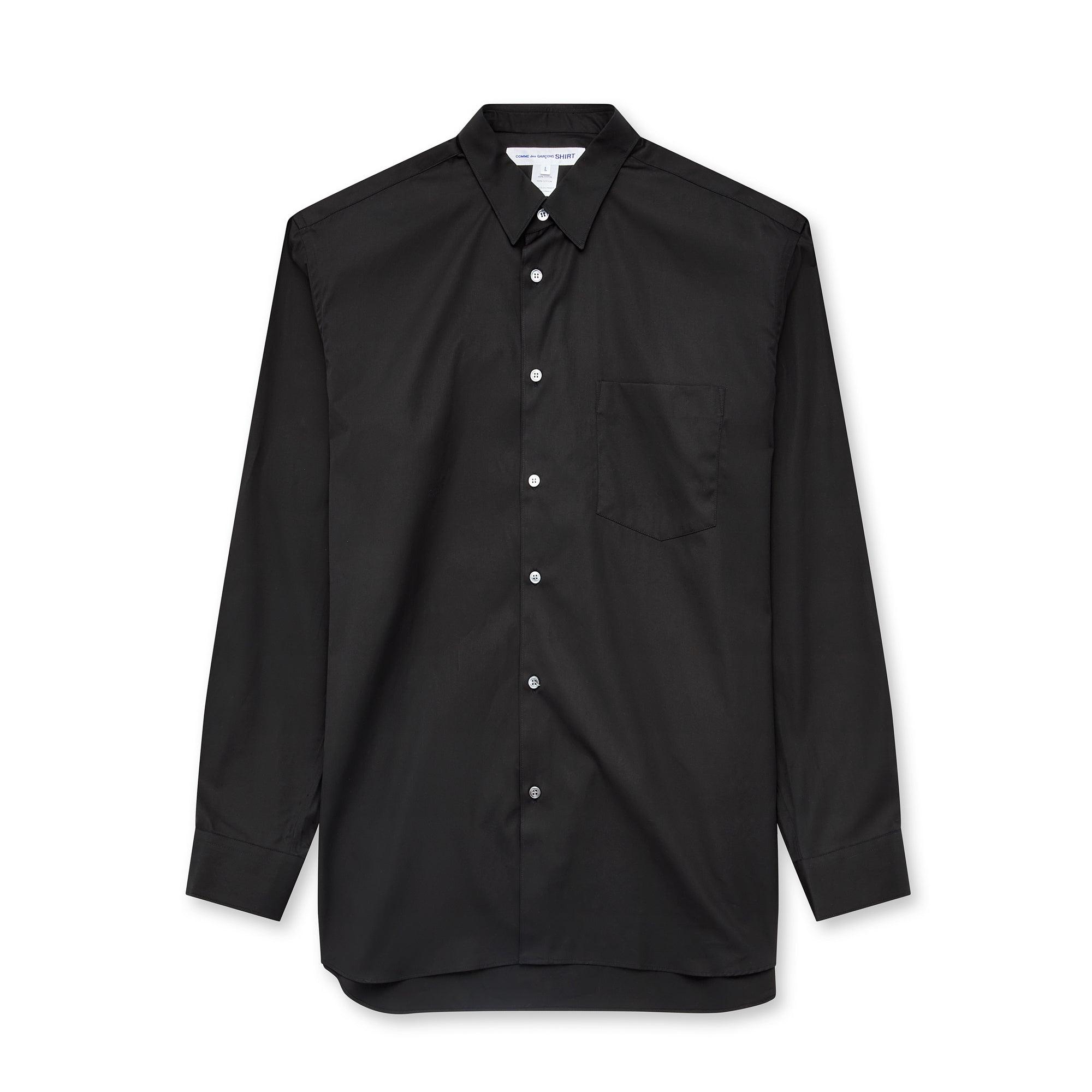 CDG Shirt Forever - Wide Fit Cotton Shirt - (Black) by COMME DES GARCONS