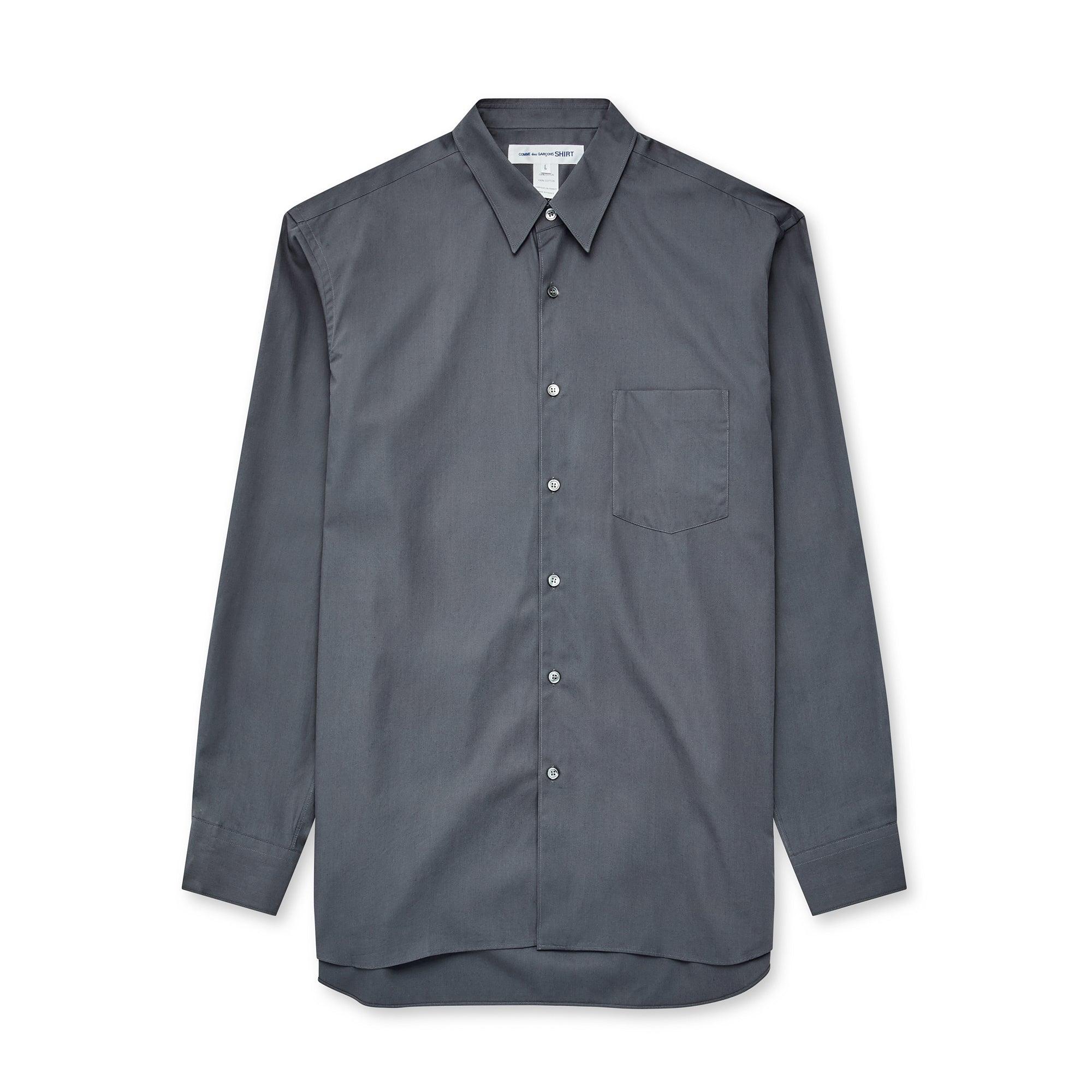 CDG Shirt Forever - Wide Fit Cotton Shirt - (Grey) by COMME DES GARCONS