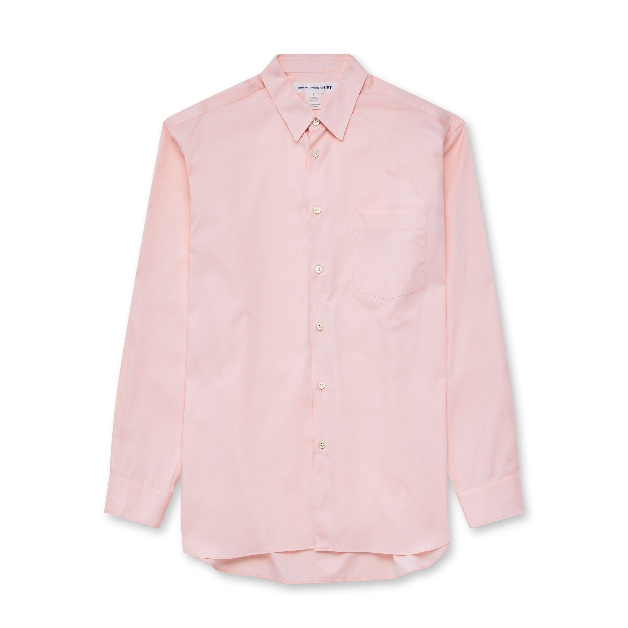 CDG Shirt Forever - Wide Fit Cotton Shirt - (Pink) by COMME DES GARCONS