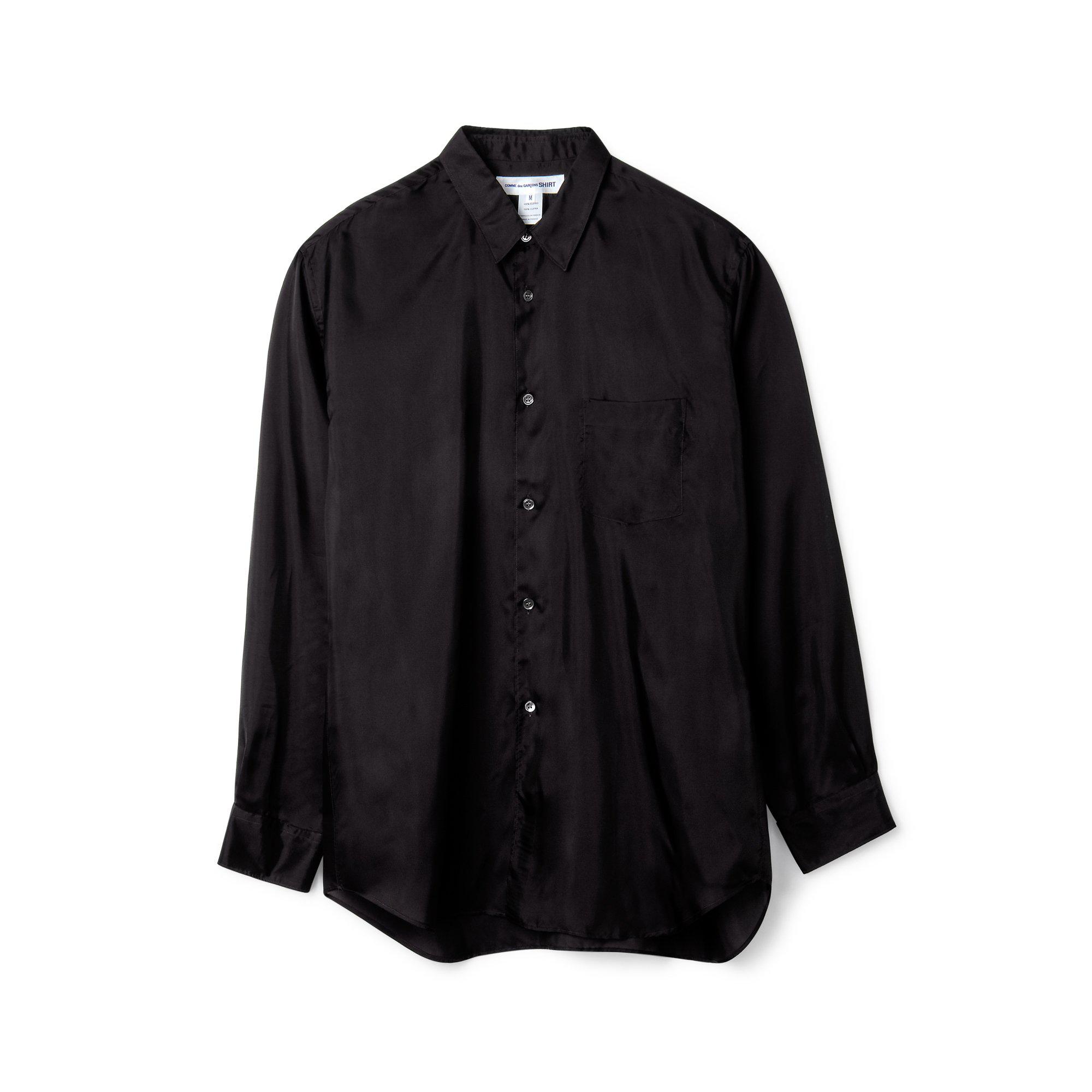 CDG Shirt Forever - Wide Fit Cupro Shirt - (Black) by COMME DES GARCONS