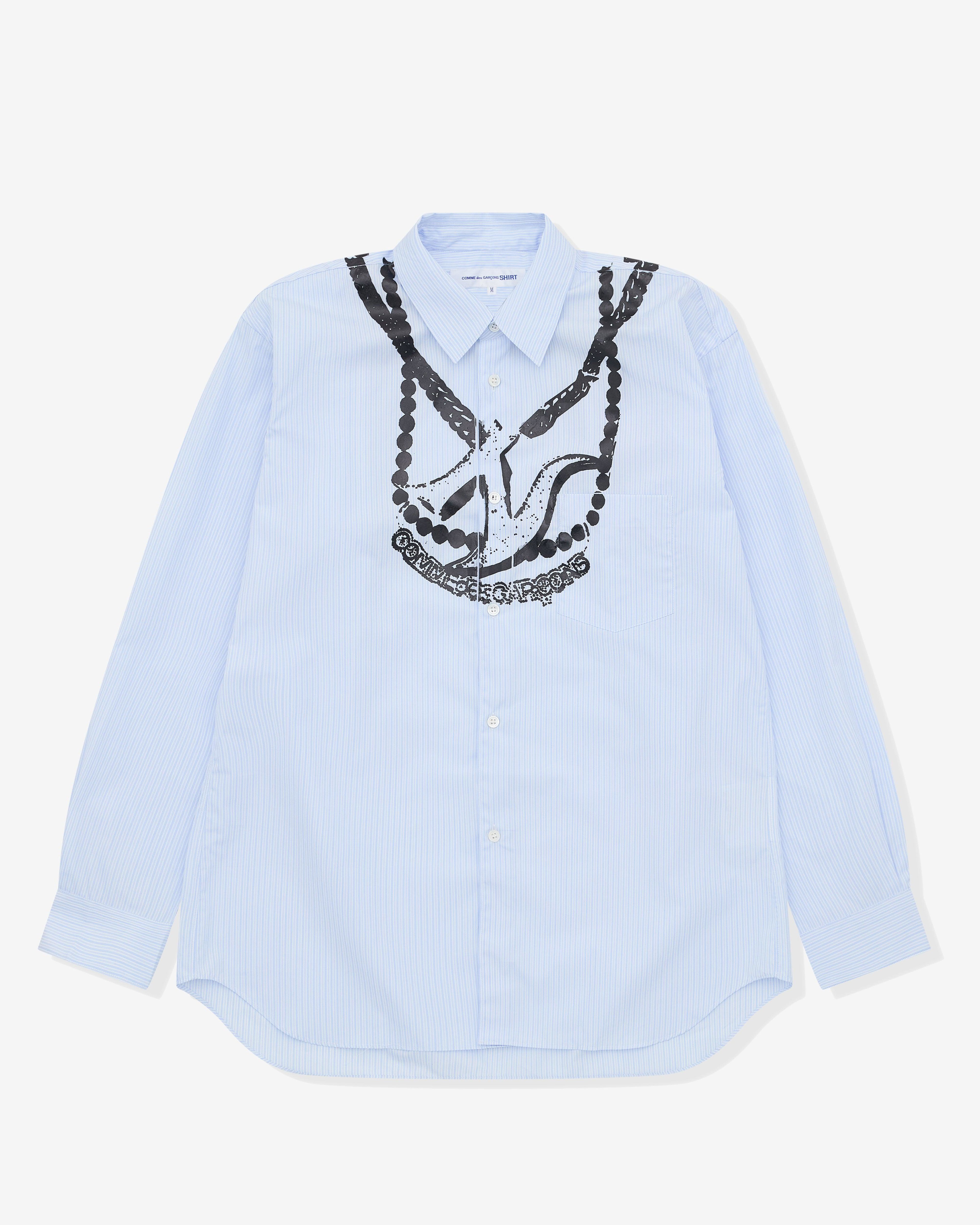 CDG Shirt - Men's A$AP Nast Chain Shirt - (Pinstripe) by COMME DES GARCONS