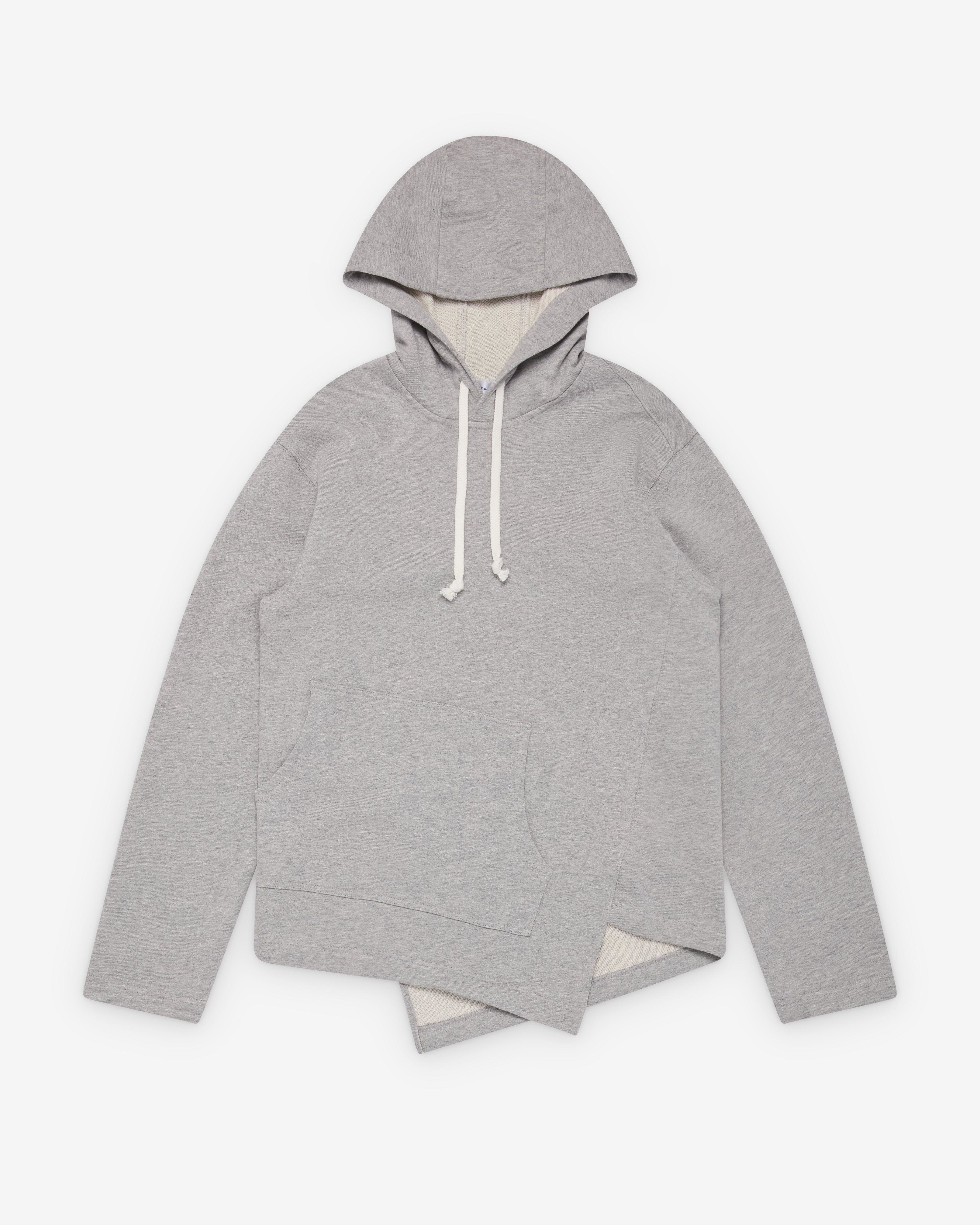 CDG Shirt - Men's Bias Cut Hoodie  - (Grey) by COMME DES GARCONS