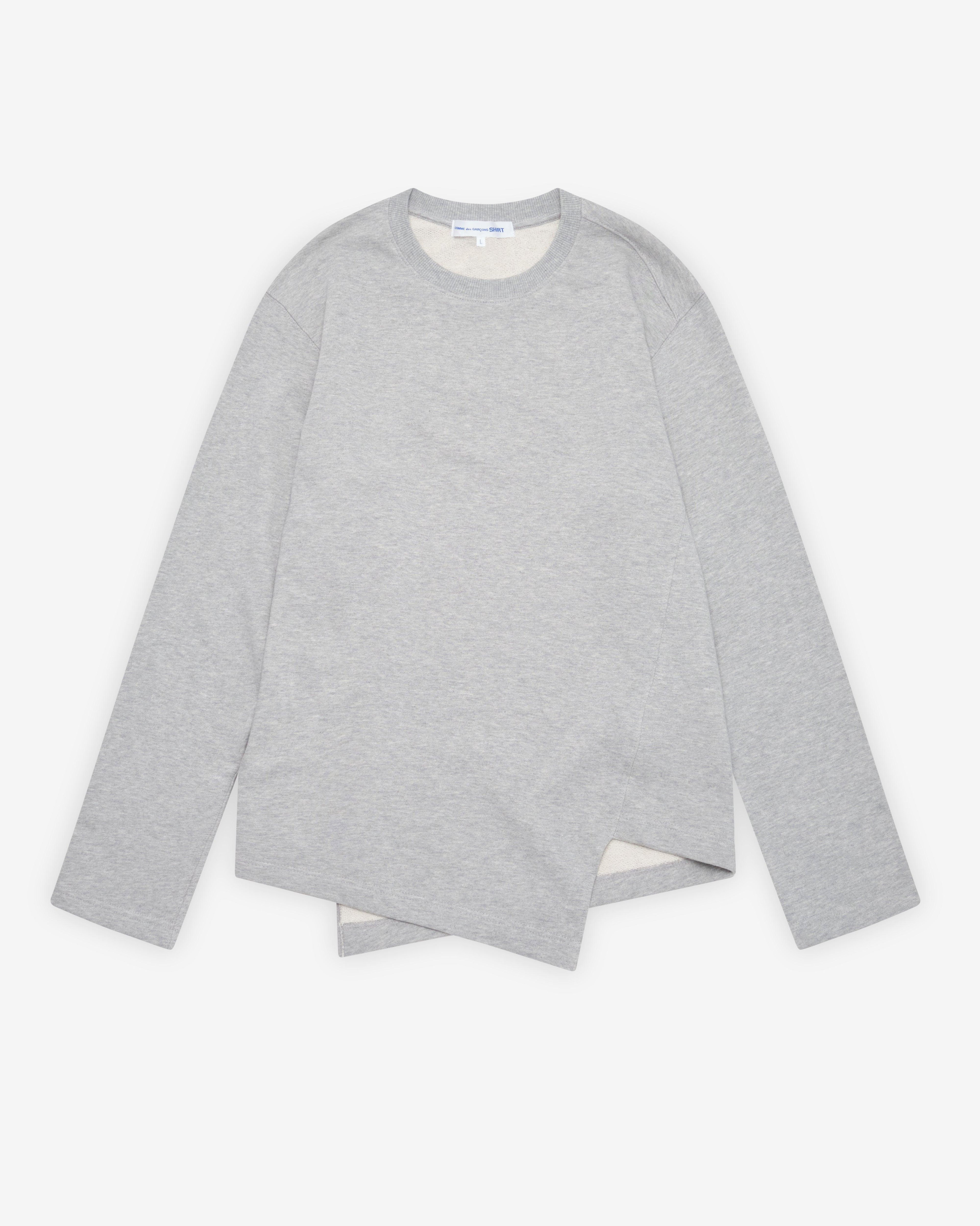 CDG Shirt - Men's Bias Cut Sweatshirt - (Top Grey) by COMME DES GARCONS