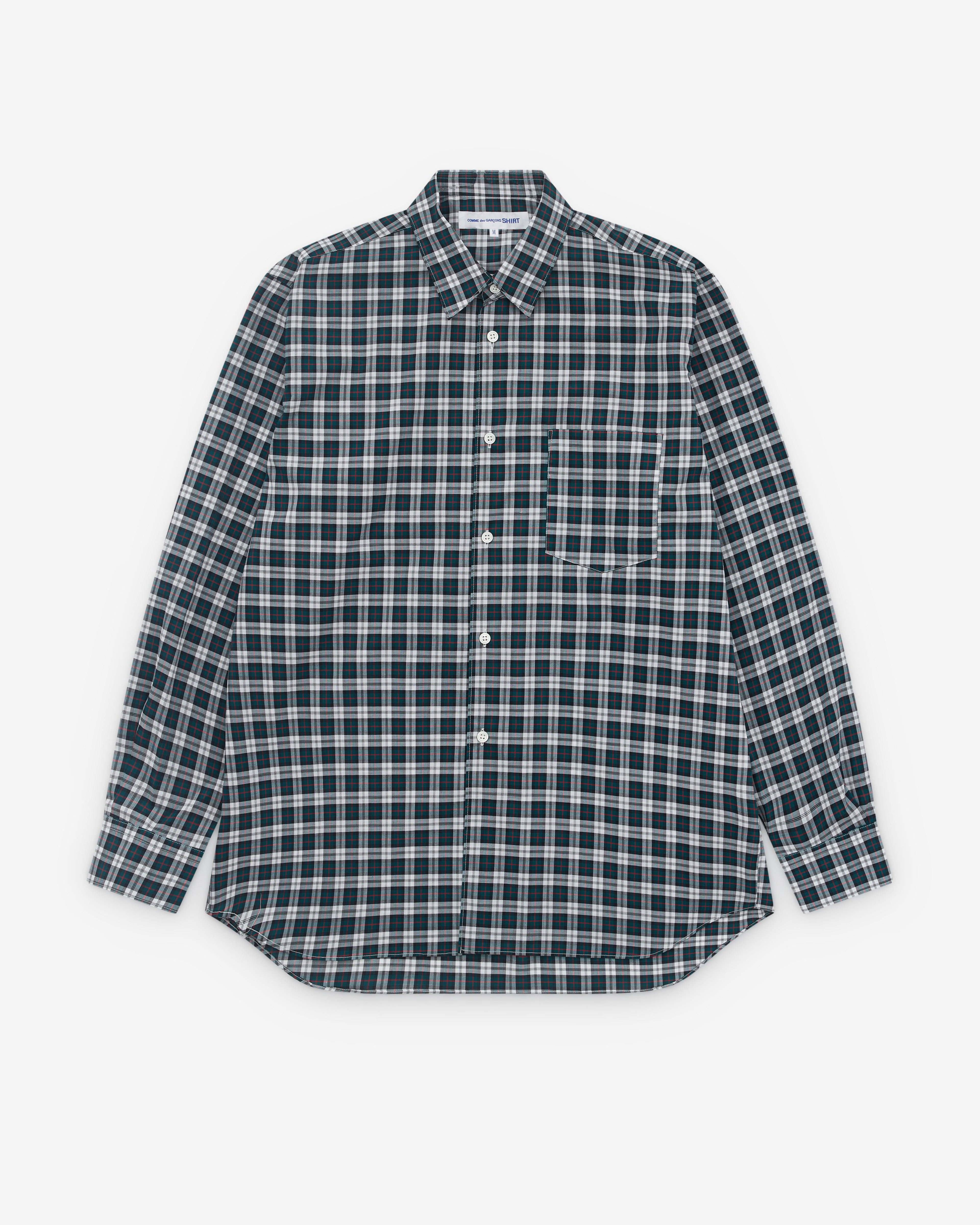 CDG Shirt - Men’s Check Shirt - (Green/White) by COMME DES GARCONS