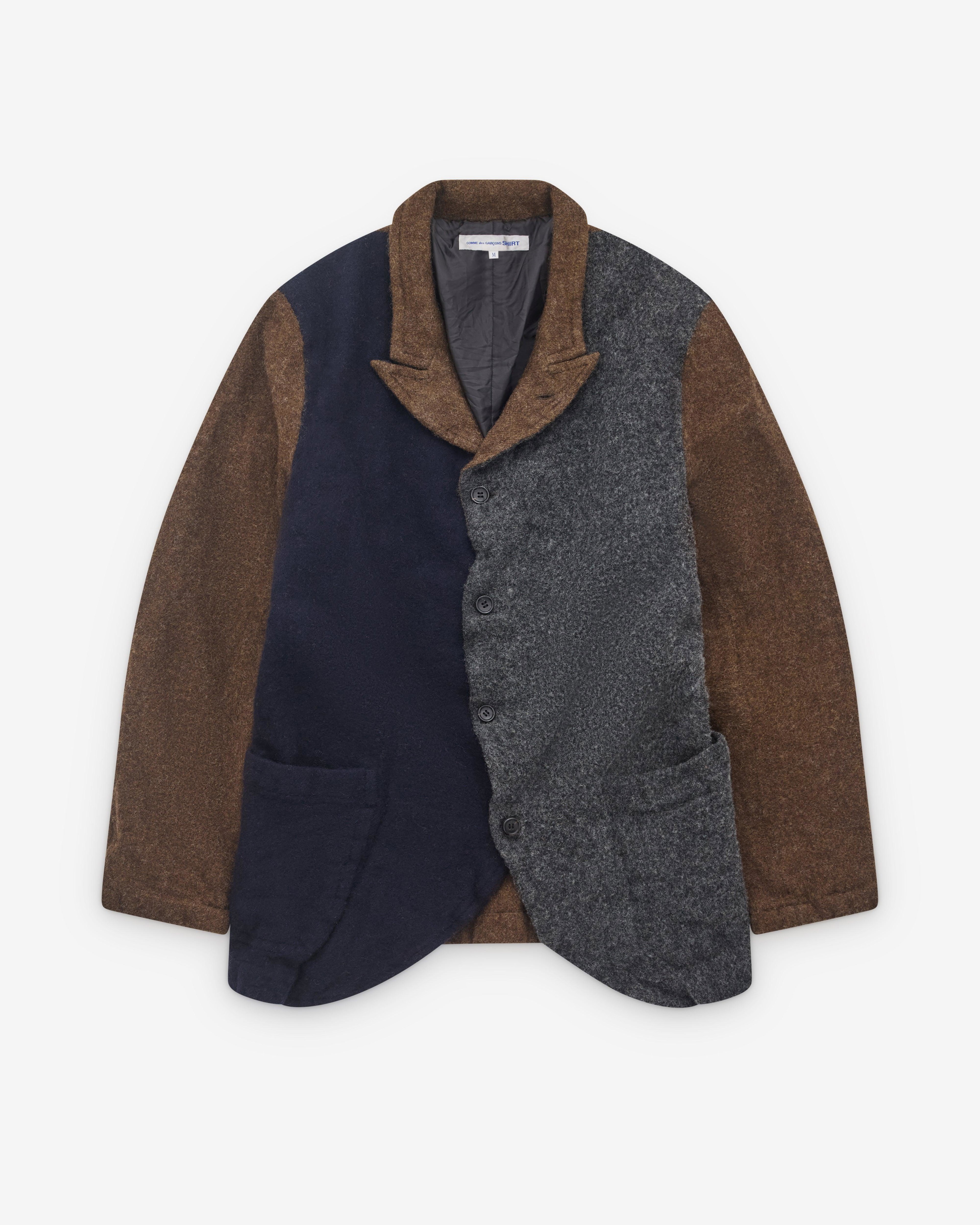 CDG Shirt - Men’s Colour Block Wool Blazer - (Multi) by COMME DES GARCONS