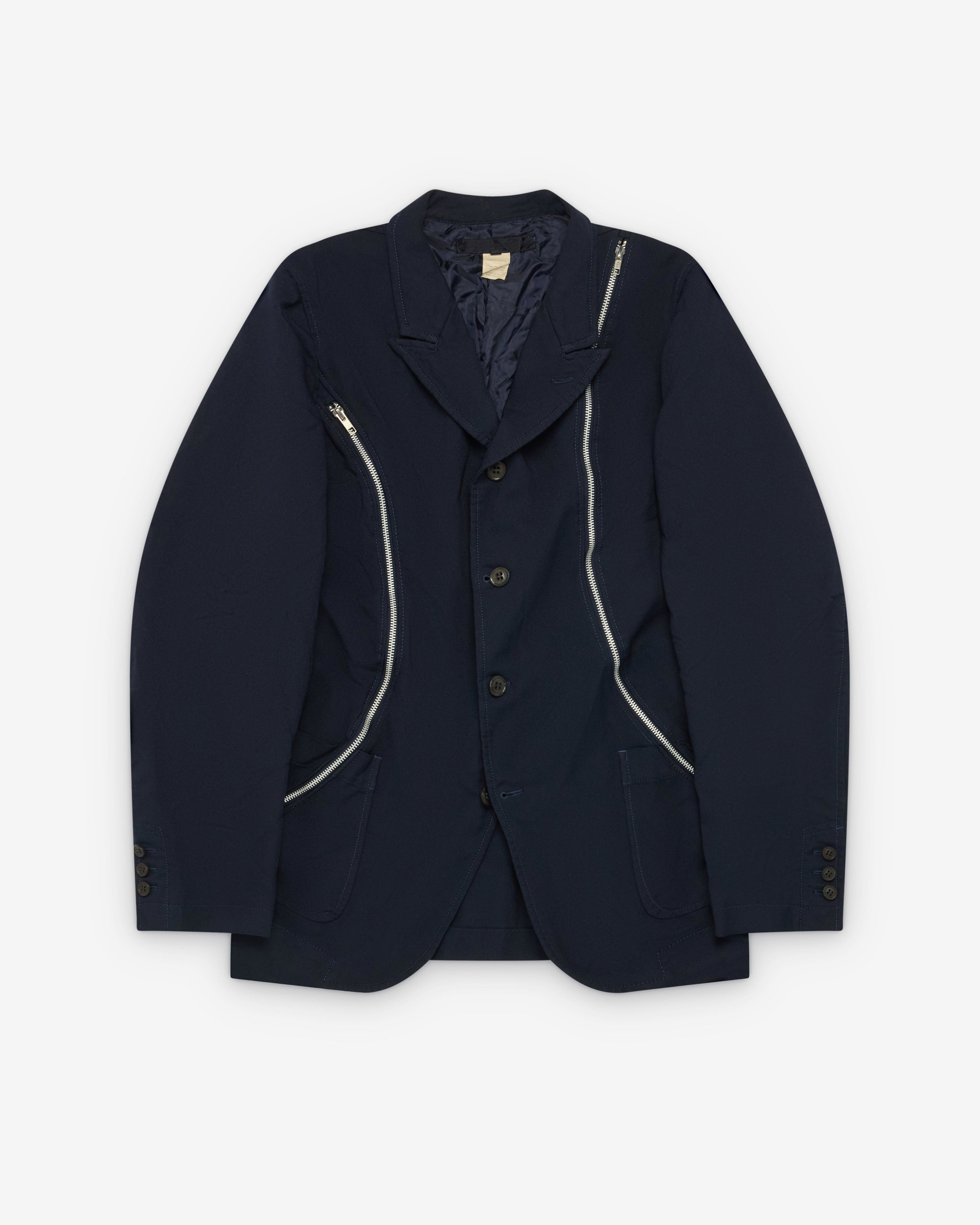 CDG Shirt - Men's Dual Zip Blazer - (Navy) by COMME DES GARCONS