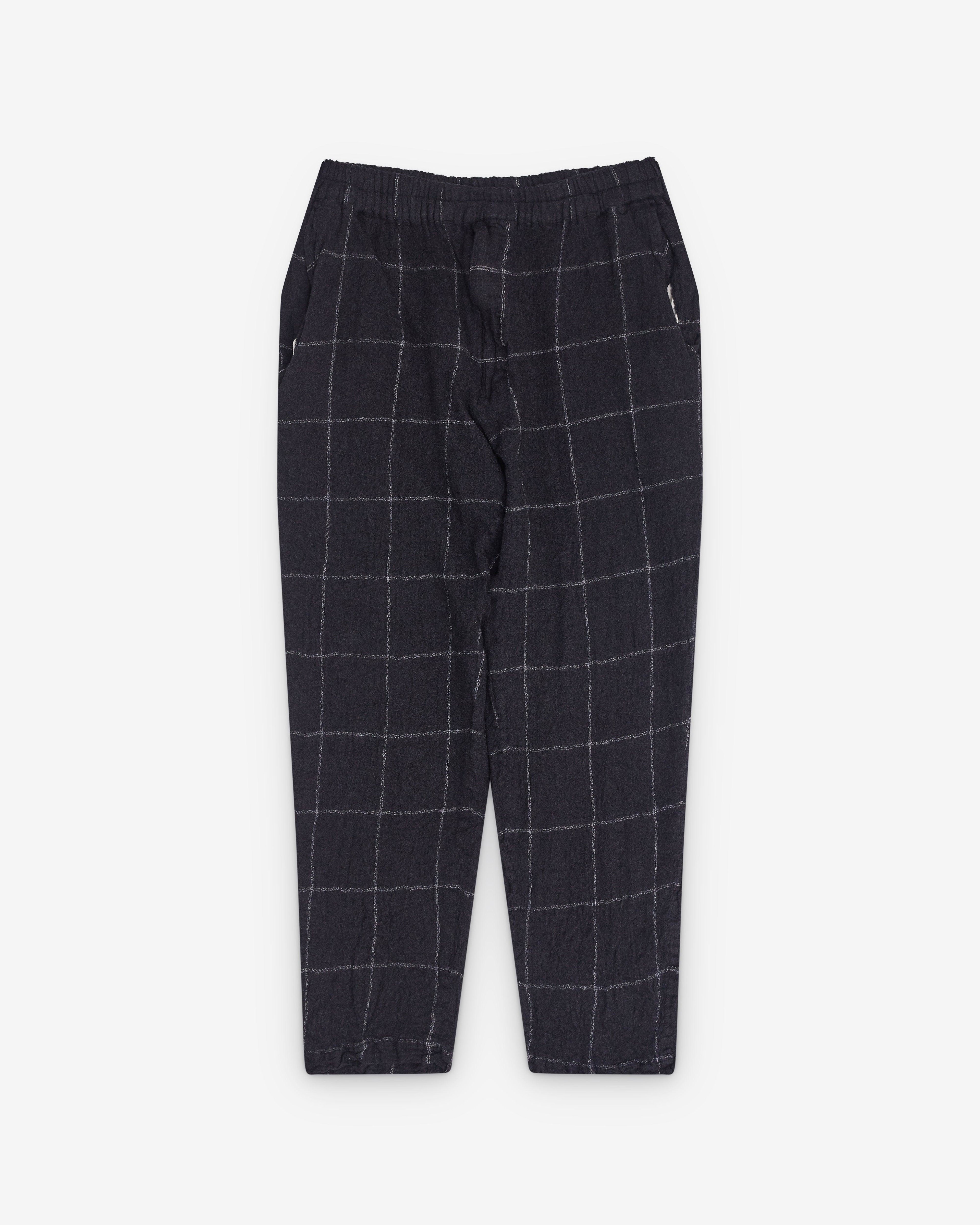 CDG Shirt - Men’s Elasticated Waist Window Pane Check Trousers - (Navy) by COMME DES GARCONS