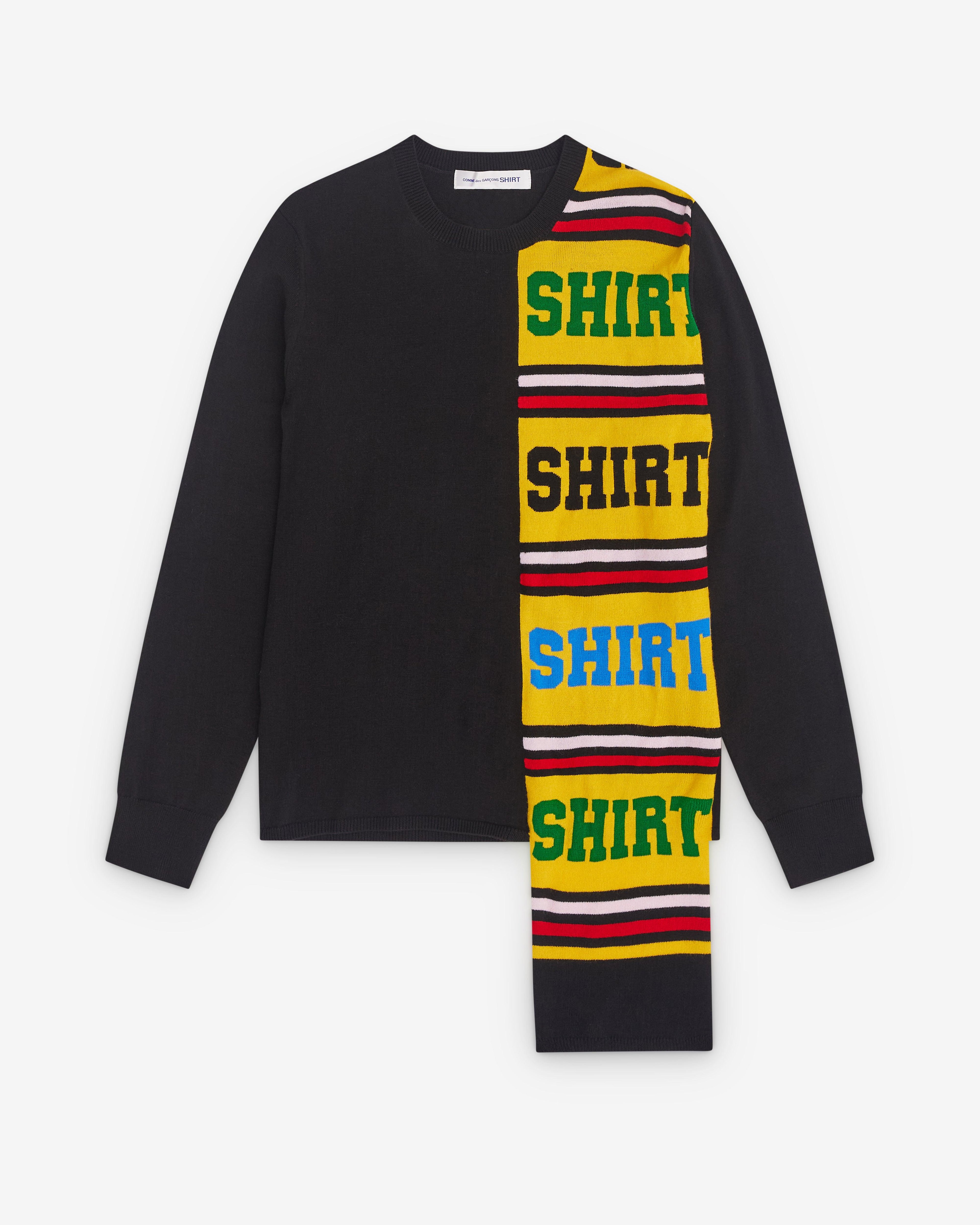 CDG Shirt - Men’s Football Scarf Knitted Sweater - (Black/Yellow) by COMME DES GARCONS