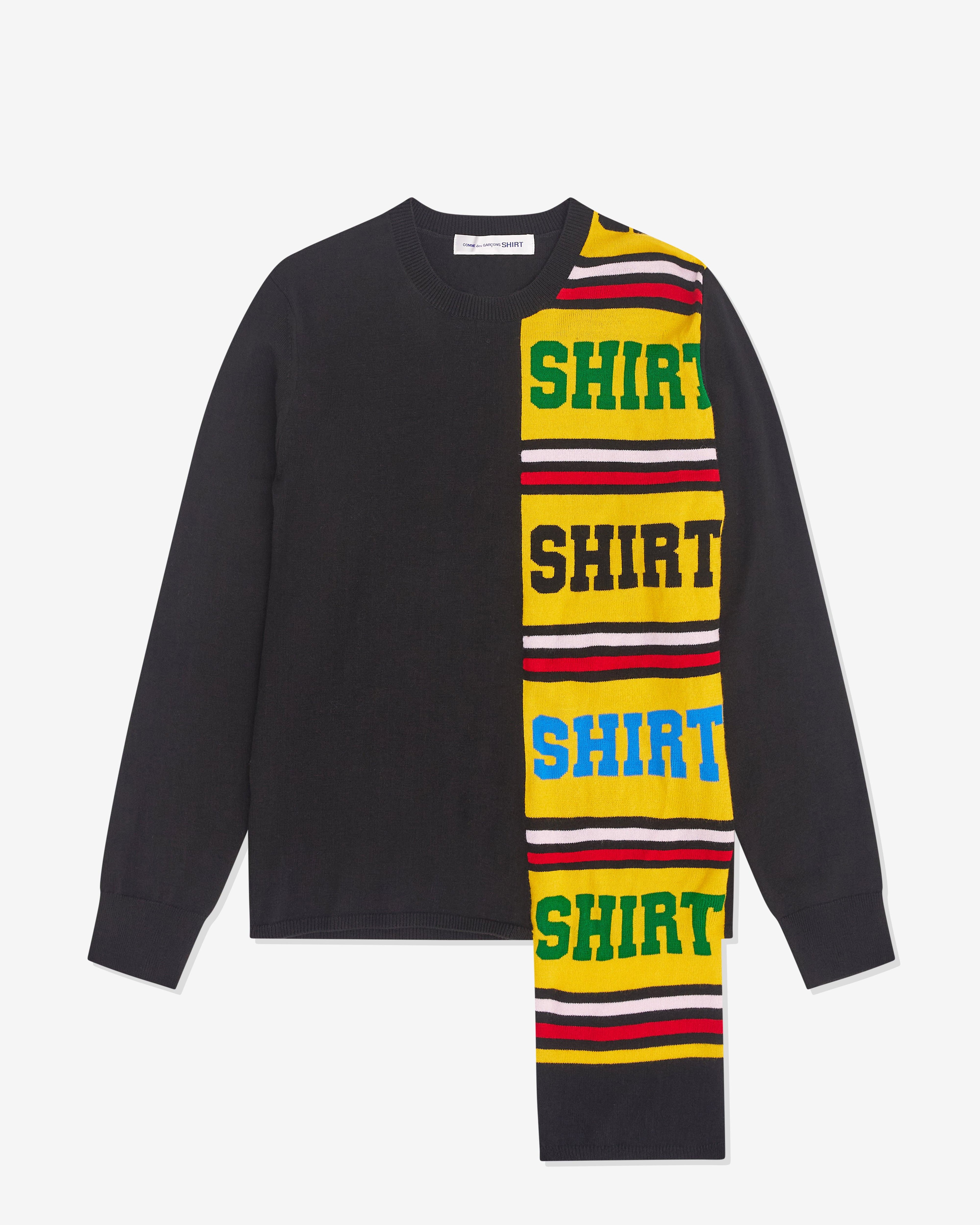 CDG Shirt - Men's Football Scarf Knitted Sweater - (Black) by COMME DES GARCONS