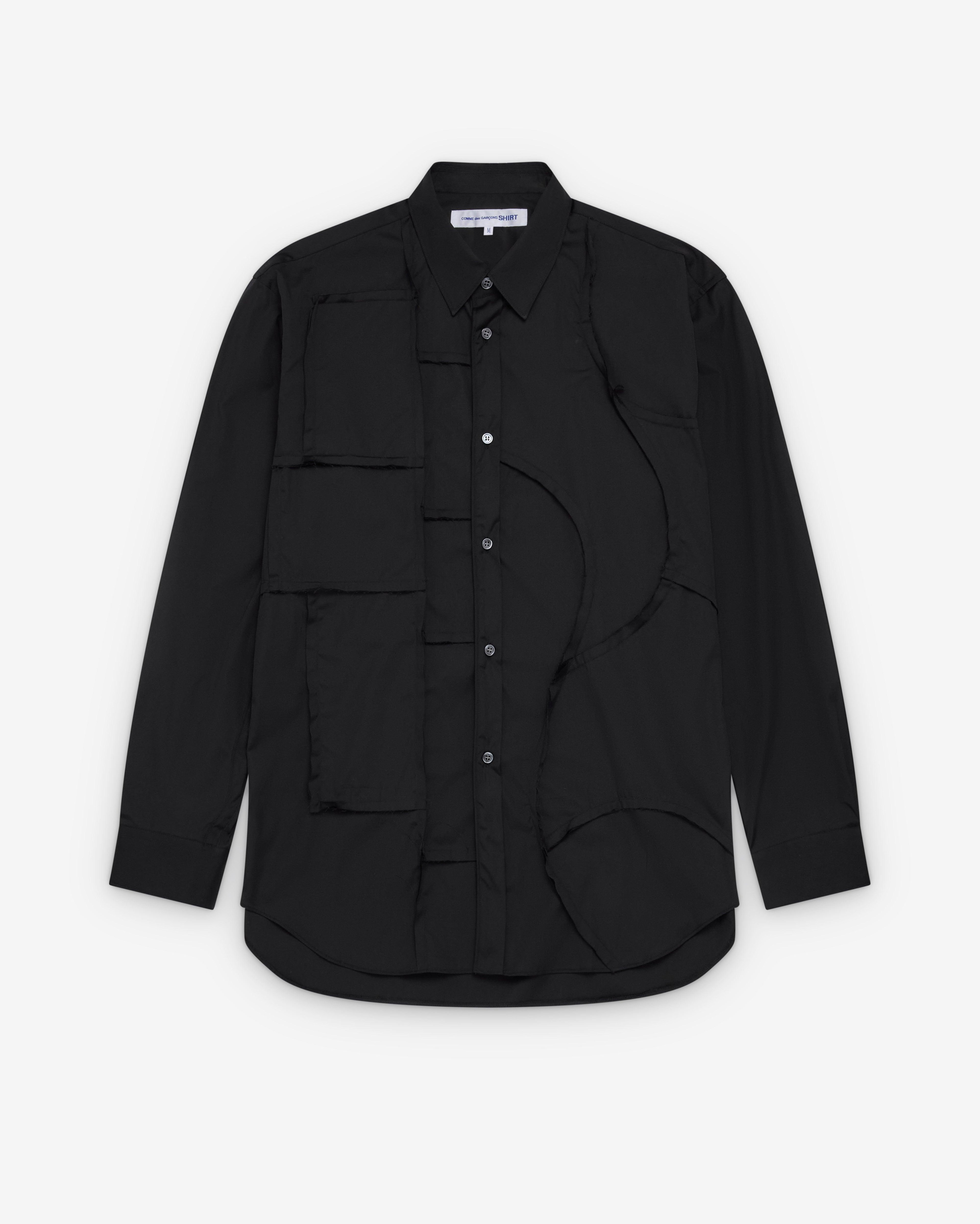 CDG Shirt - Men's Geometric Cut-out Shirt - (Black) by COMME DES GARCONS