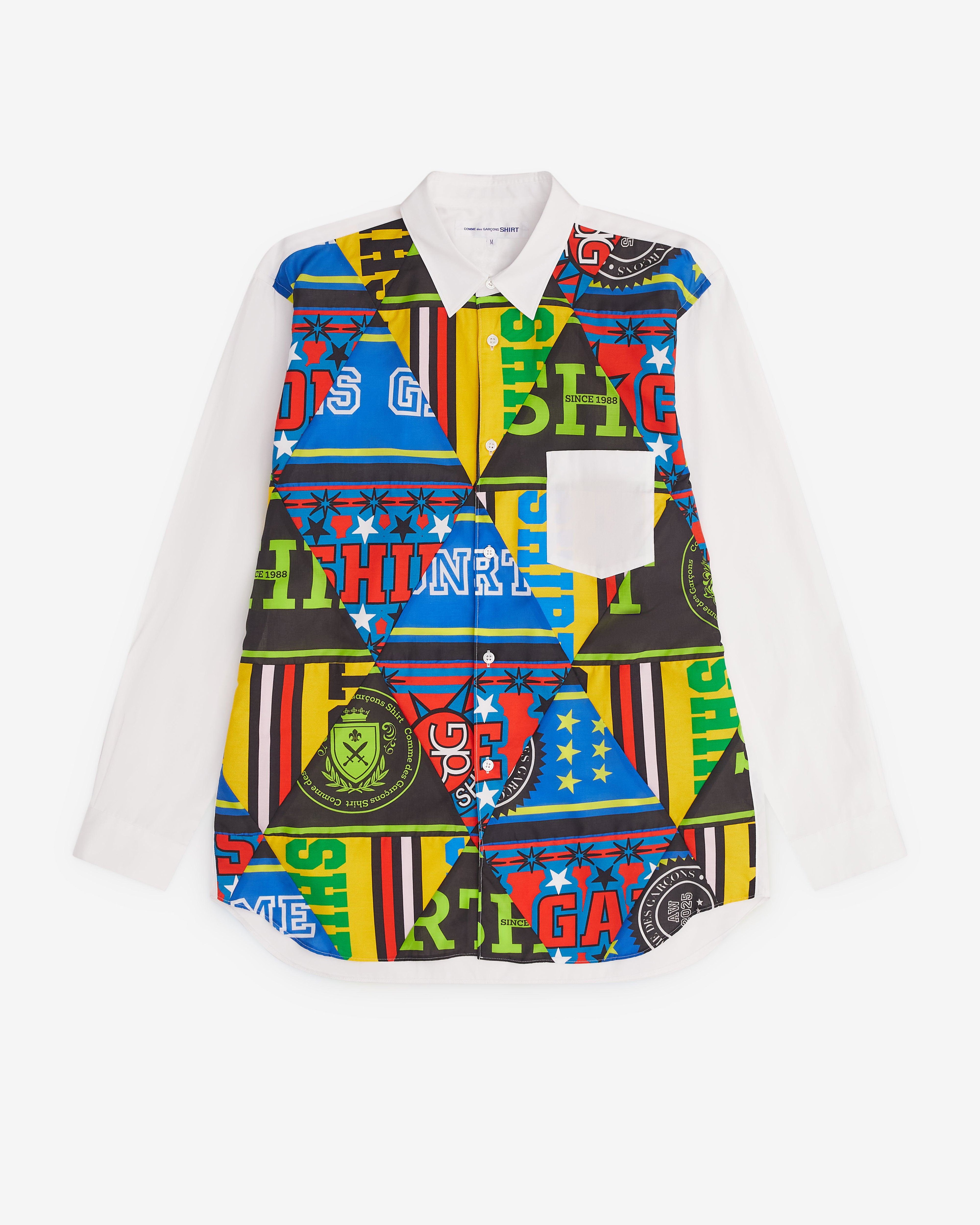 CDG Shirt - Men’s Interwoven Football Scarf Shirt - (Multi) by COMME DES GARCONS