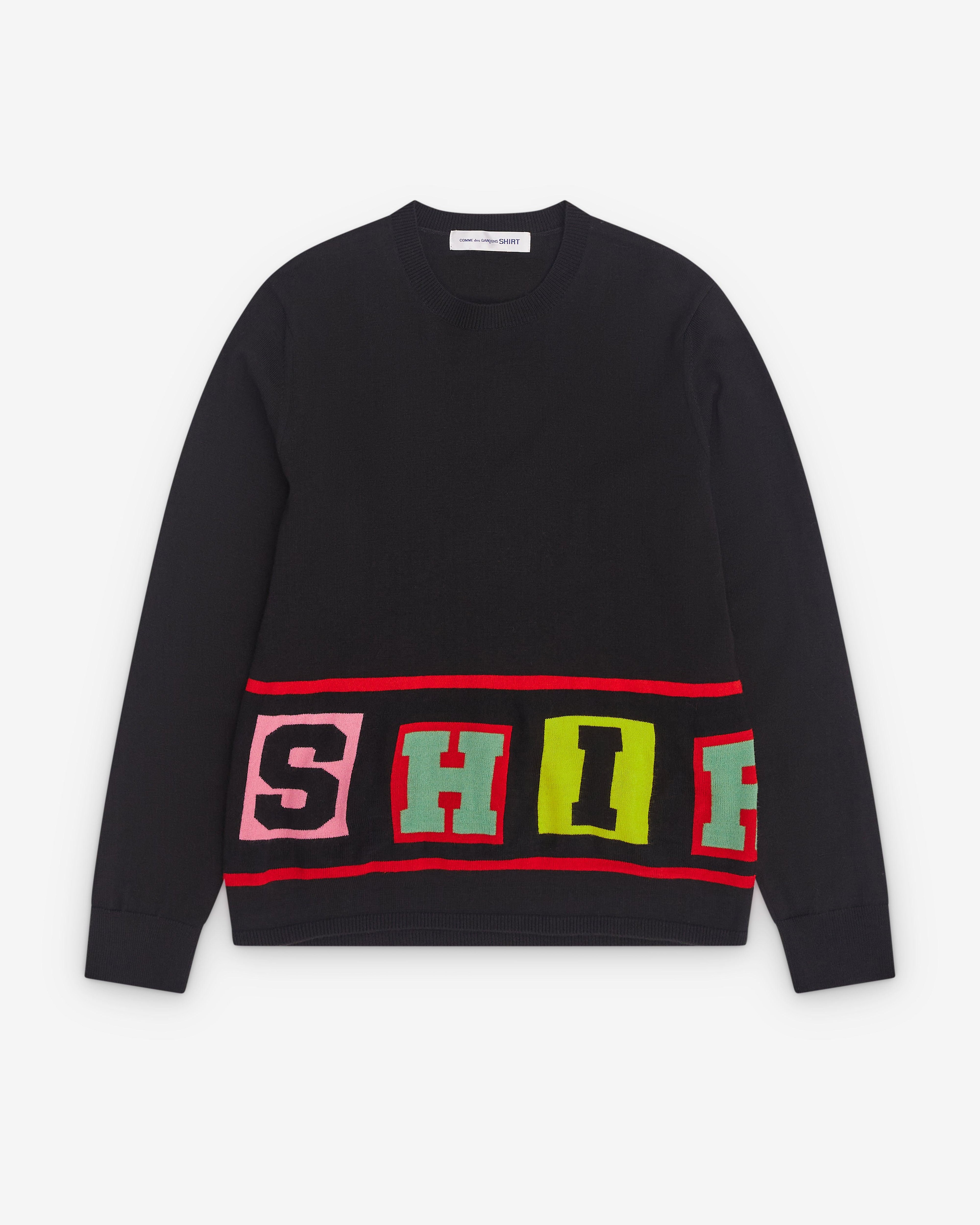 CDG Shirt - Men’s Knitted Sweater - (Black) by COMME DES GARCONS