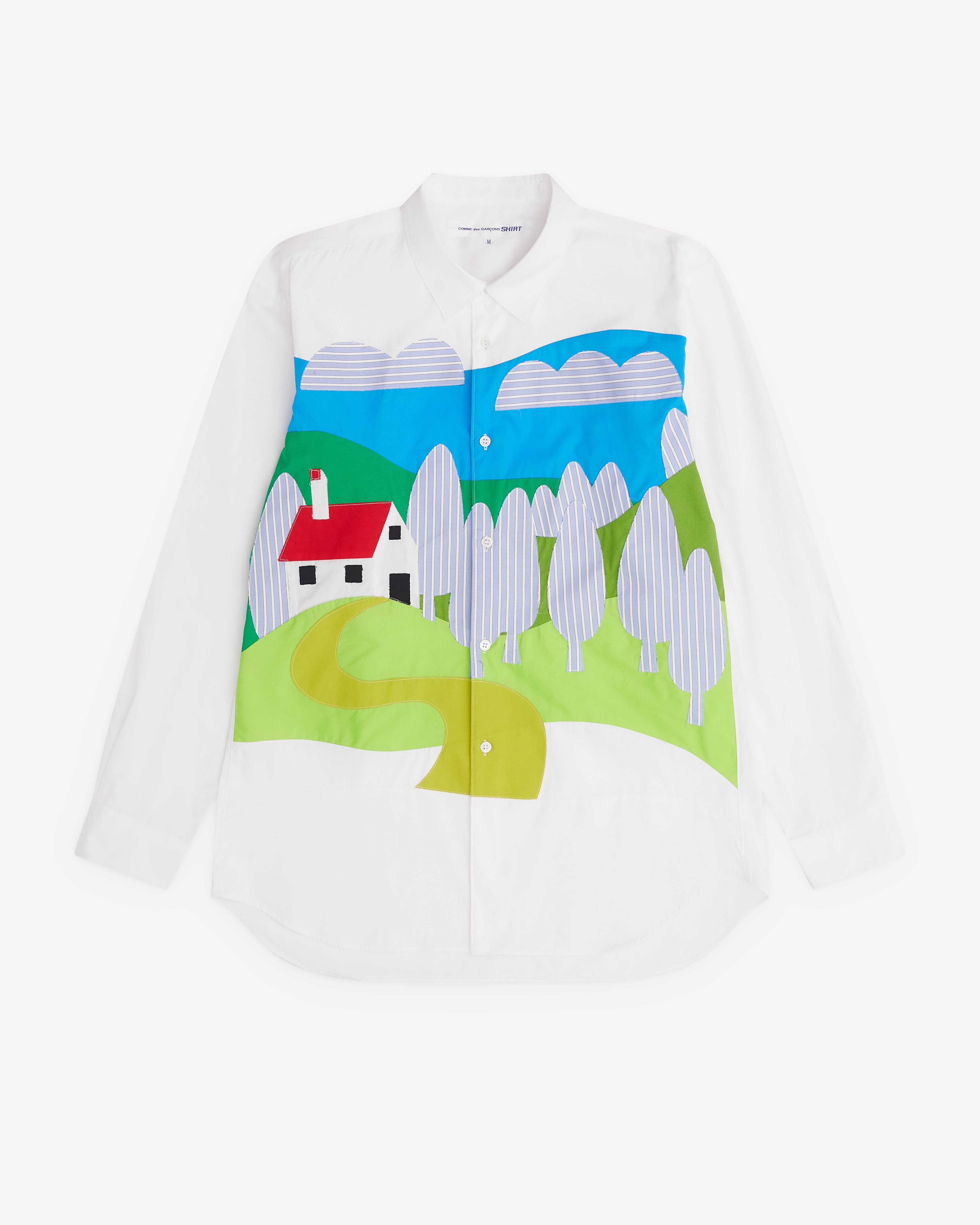 CDG Shirt - Men’s Landscape Shirt - (White) by COMME DES GARCONS