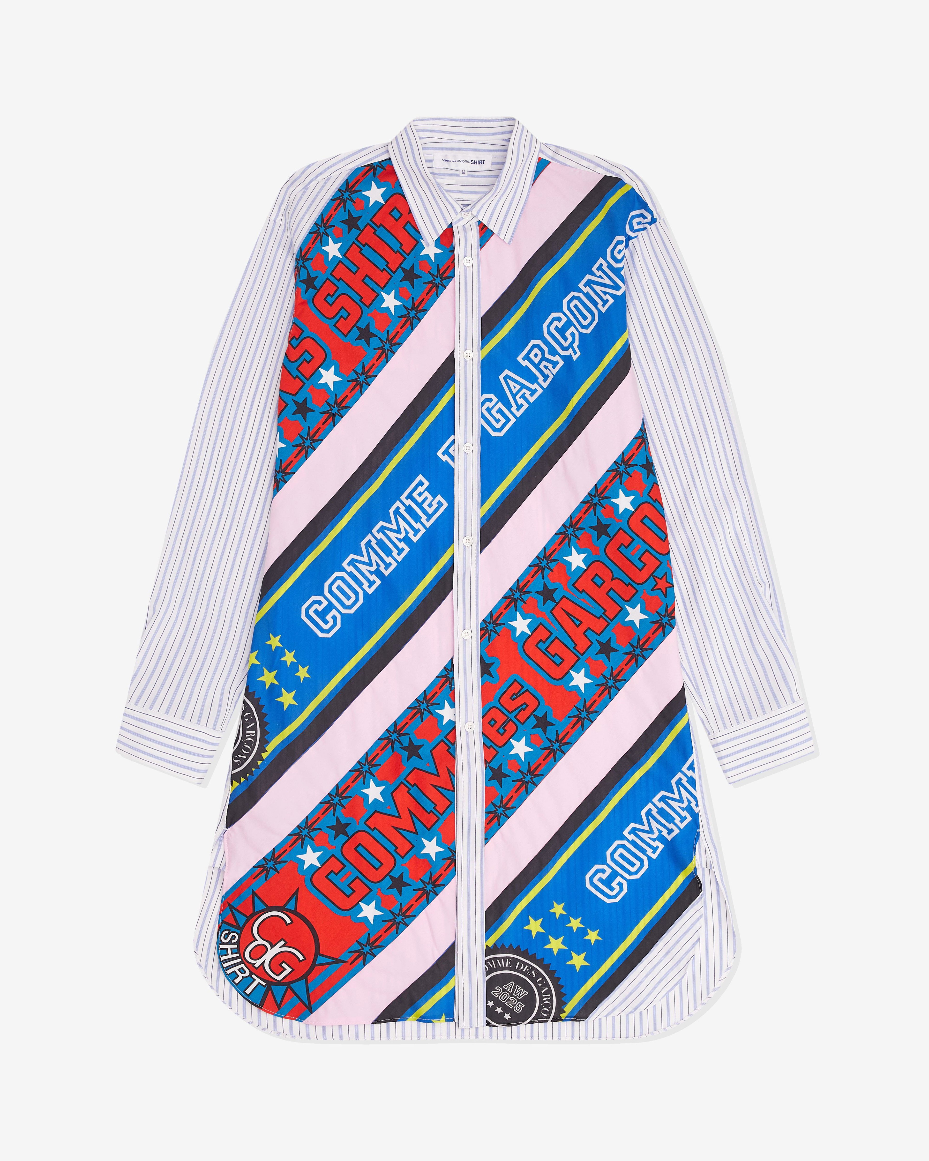 CDG Shirt - Men’s Long Football Scarf Shirt - (Multi) by COMME DES GARCONS