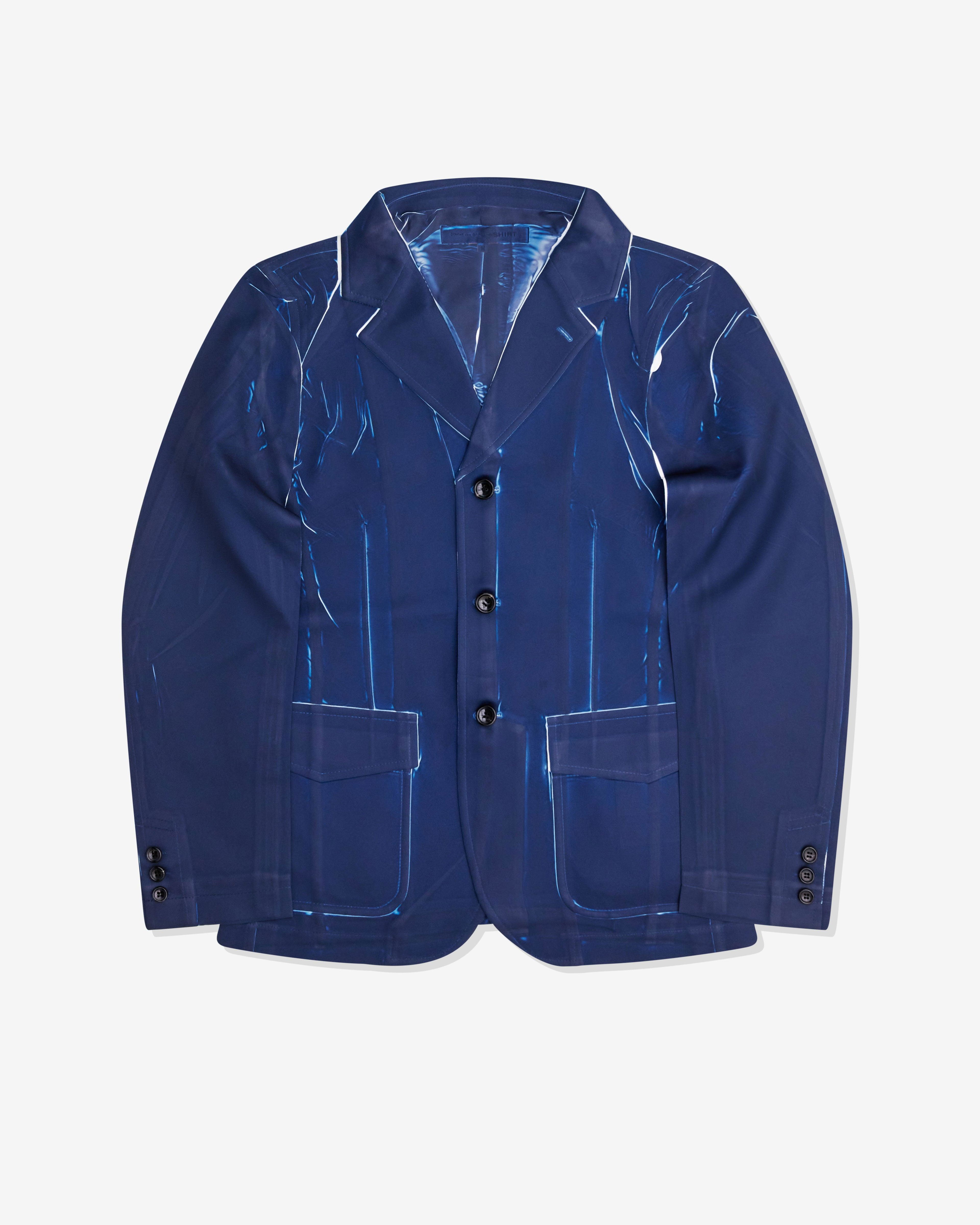 CDG Shirt - Men's Overprint Jacket - (Navy) by COMME DES GARCONS