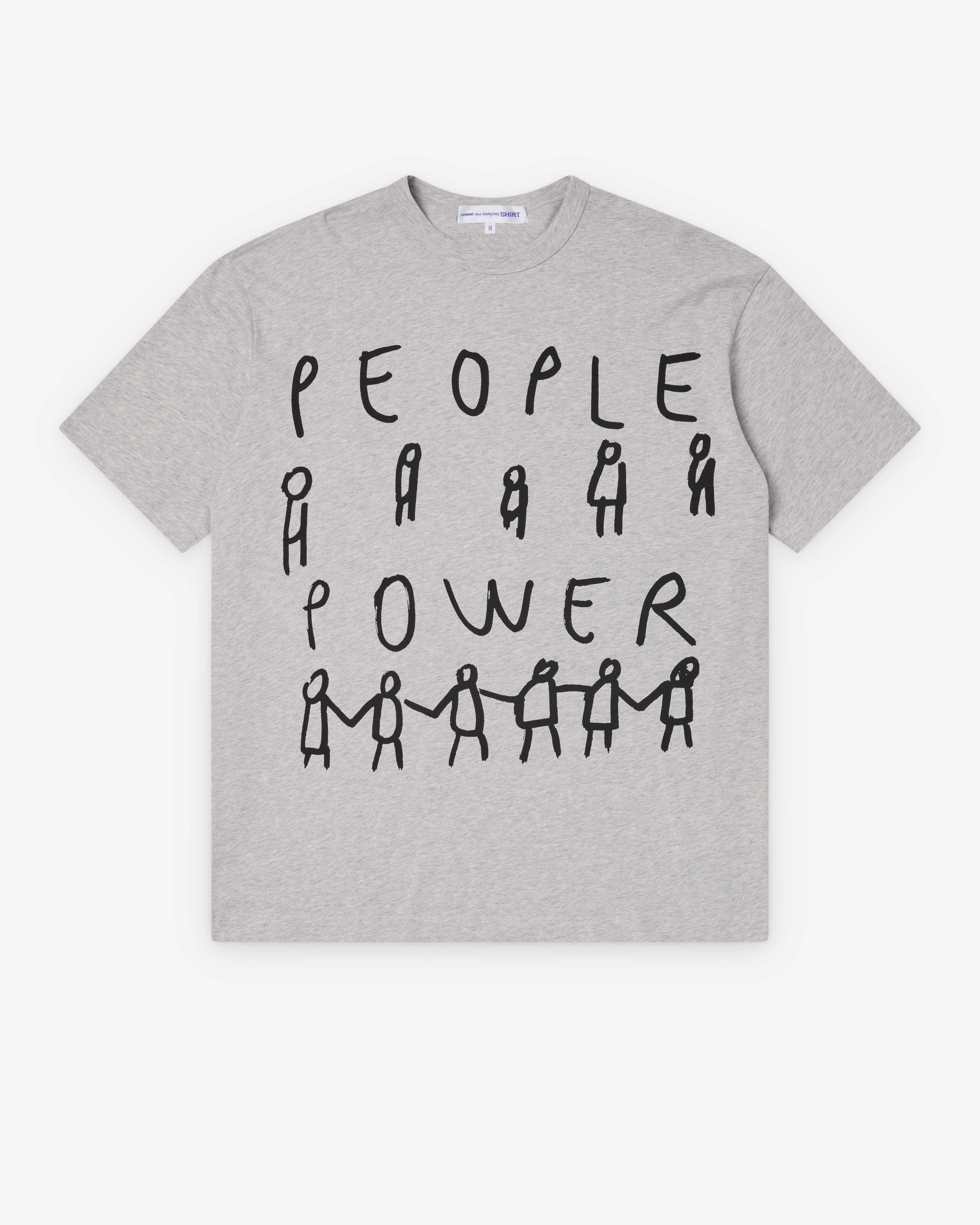 CDG Shirt - Men's People Power T-Shirt - (Grey) by COMME DES GARCONS