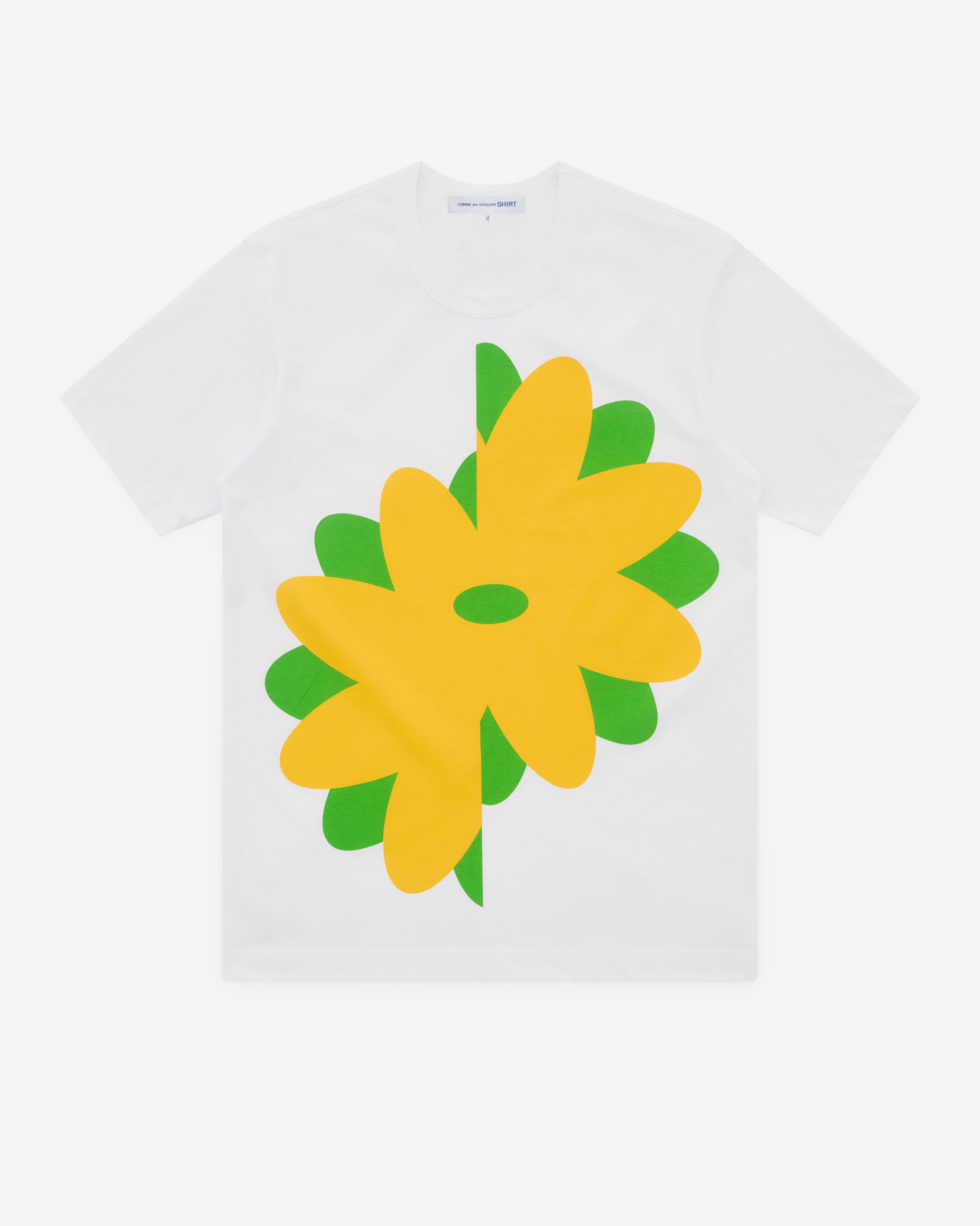 CDG Shirt - Men's Printed Cotton Jersey - (White) by COMME DES GARCONS