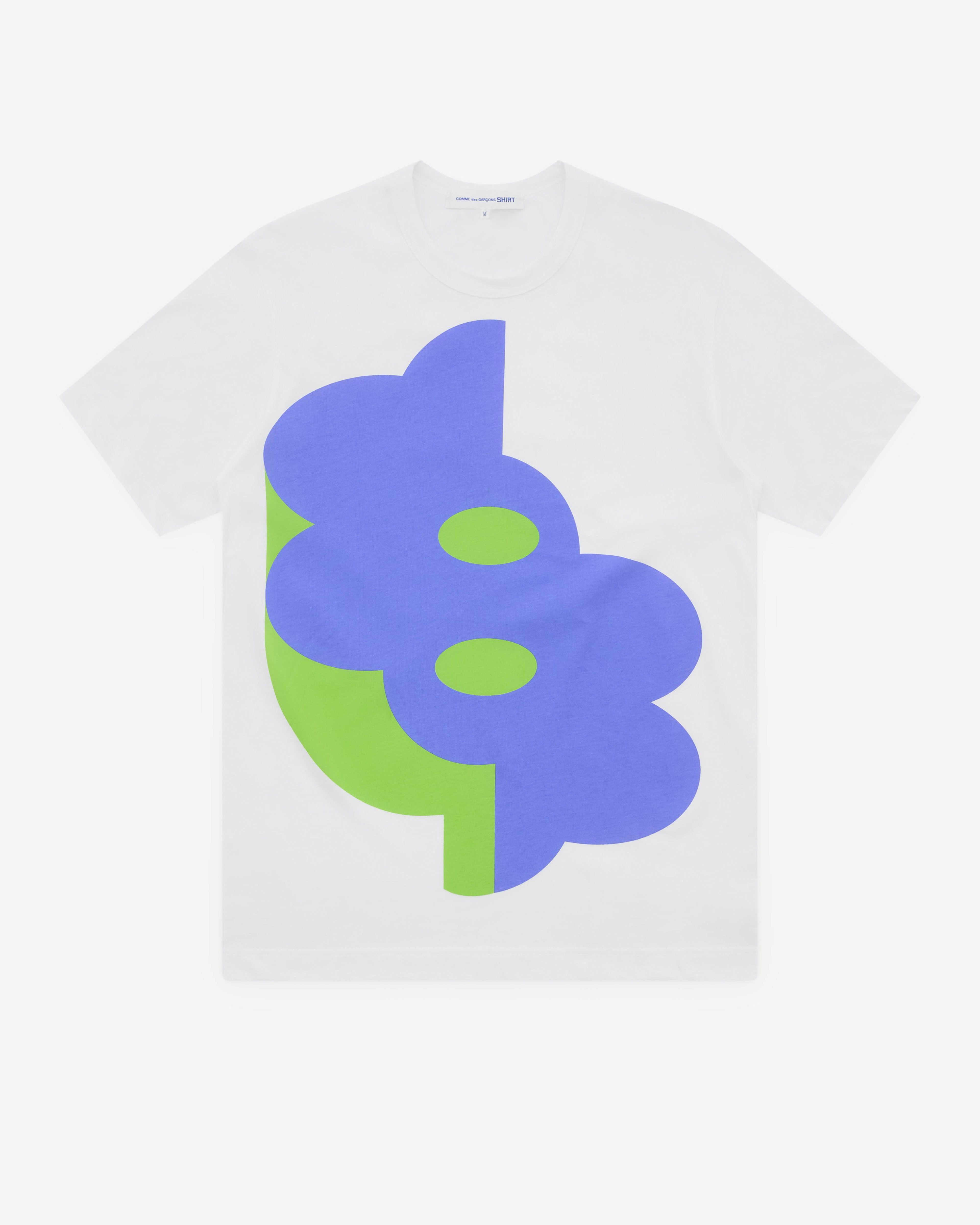 CDG Shirt - Men's Printed Cotton Jersey - (White) by COMME DES GARCONS
