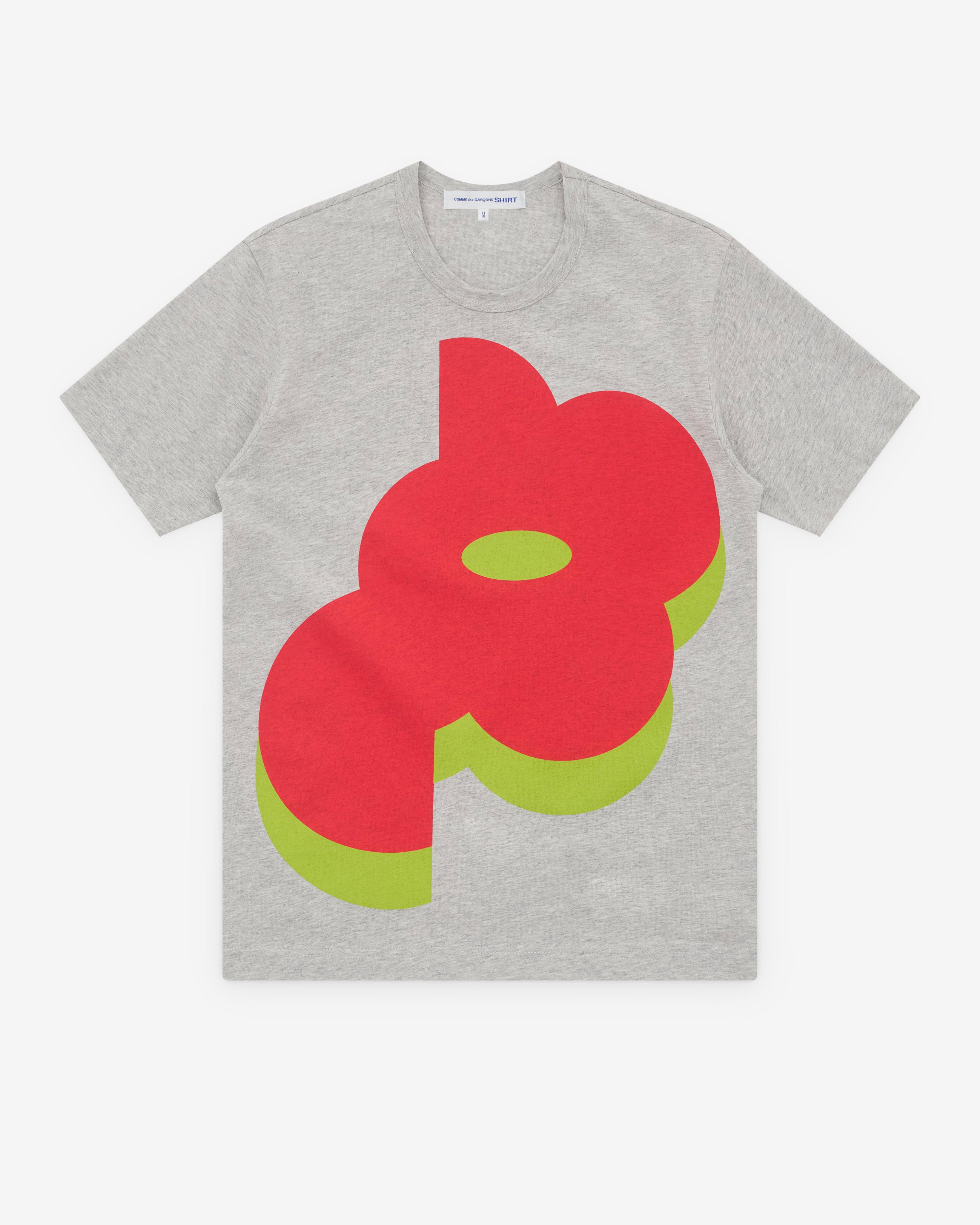 CDG Shirt - Men's Printed Cotton Jersey - (White) by COMME DES GARCONS