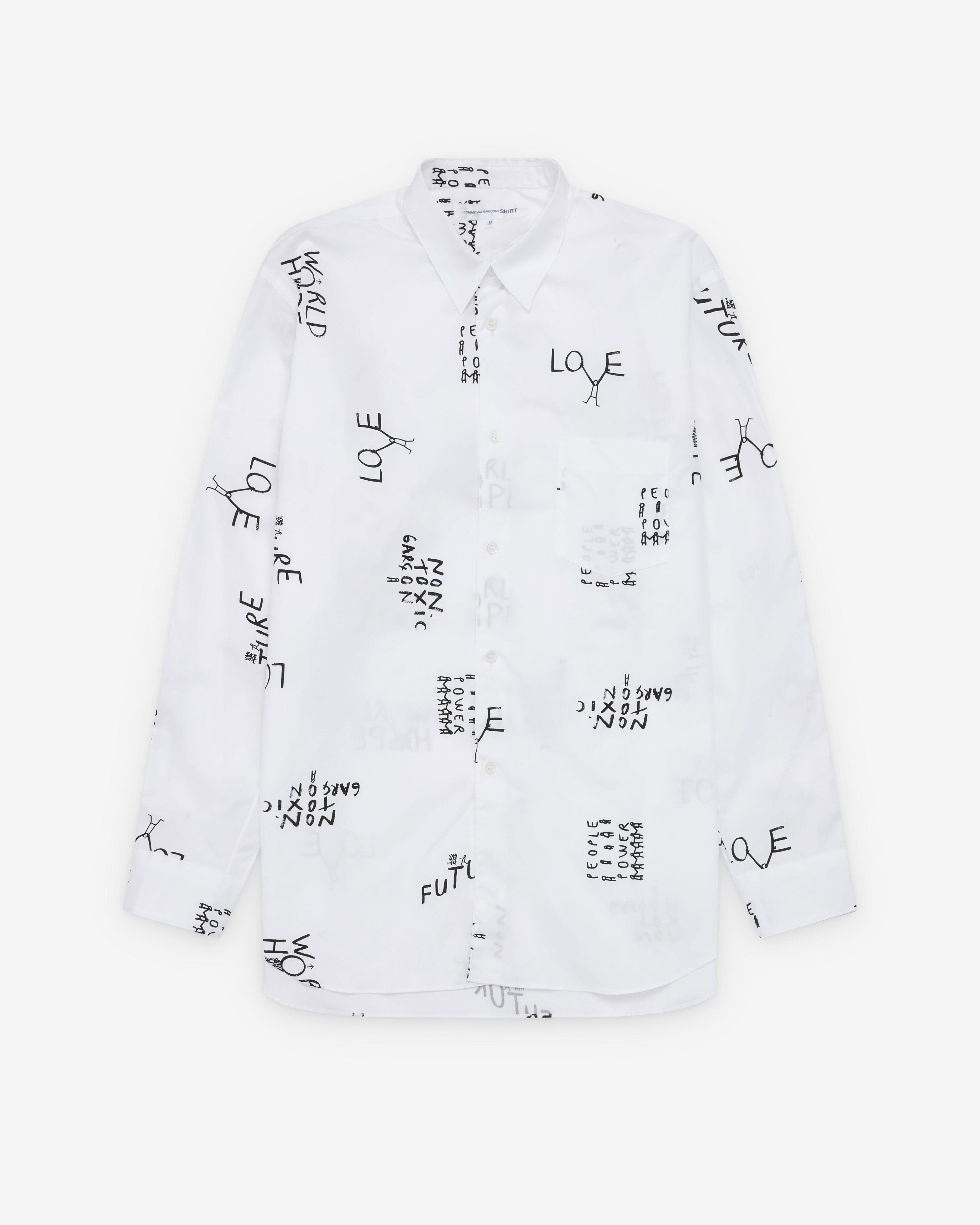 CDG Shirt - Men's Slogan Shirt - (White) by COMME DES GARCONS