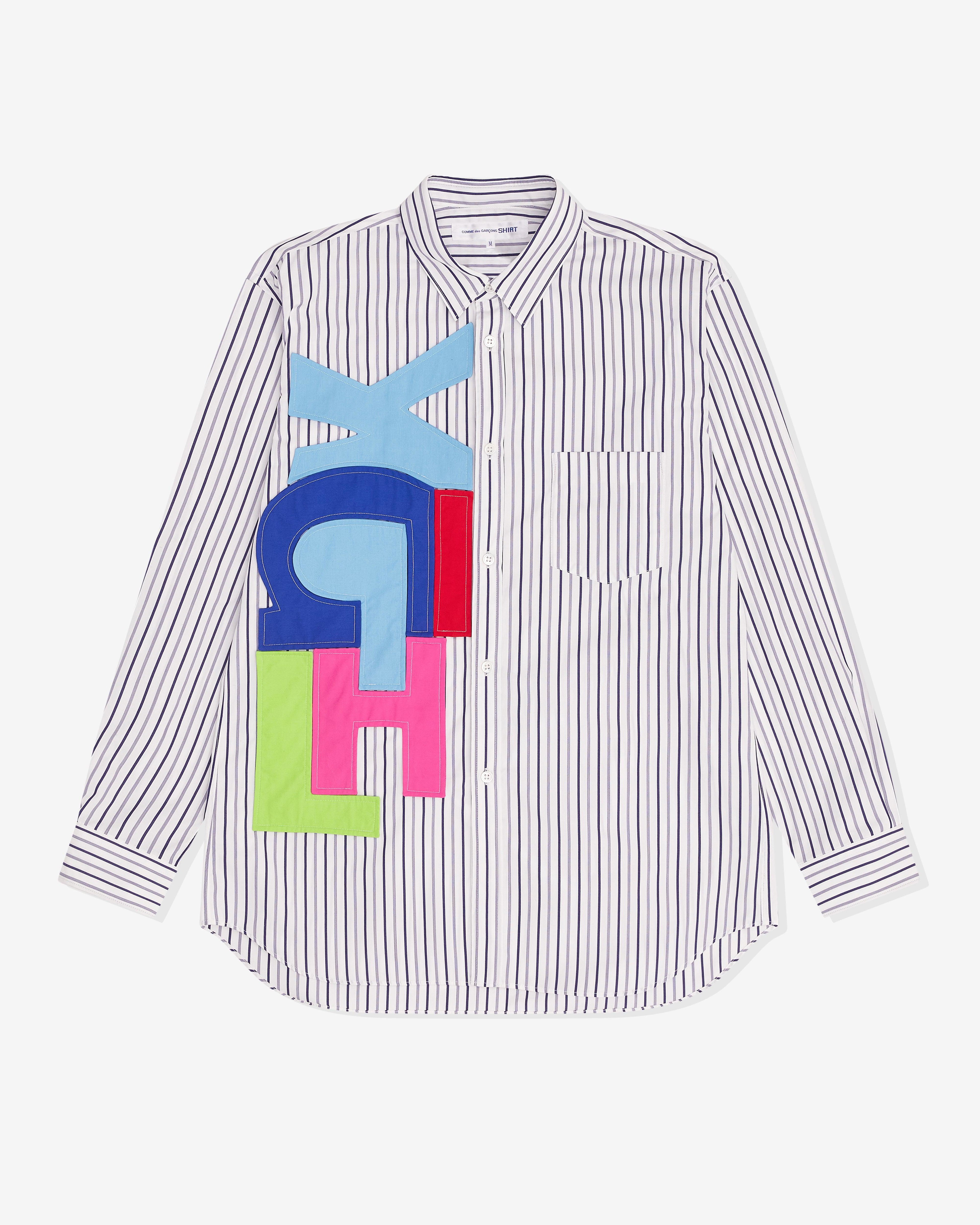 CDG Shirt - Men's Striped Letter Shirt - (Stripes) by COMME DES GARCONS
