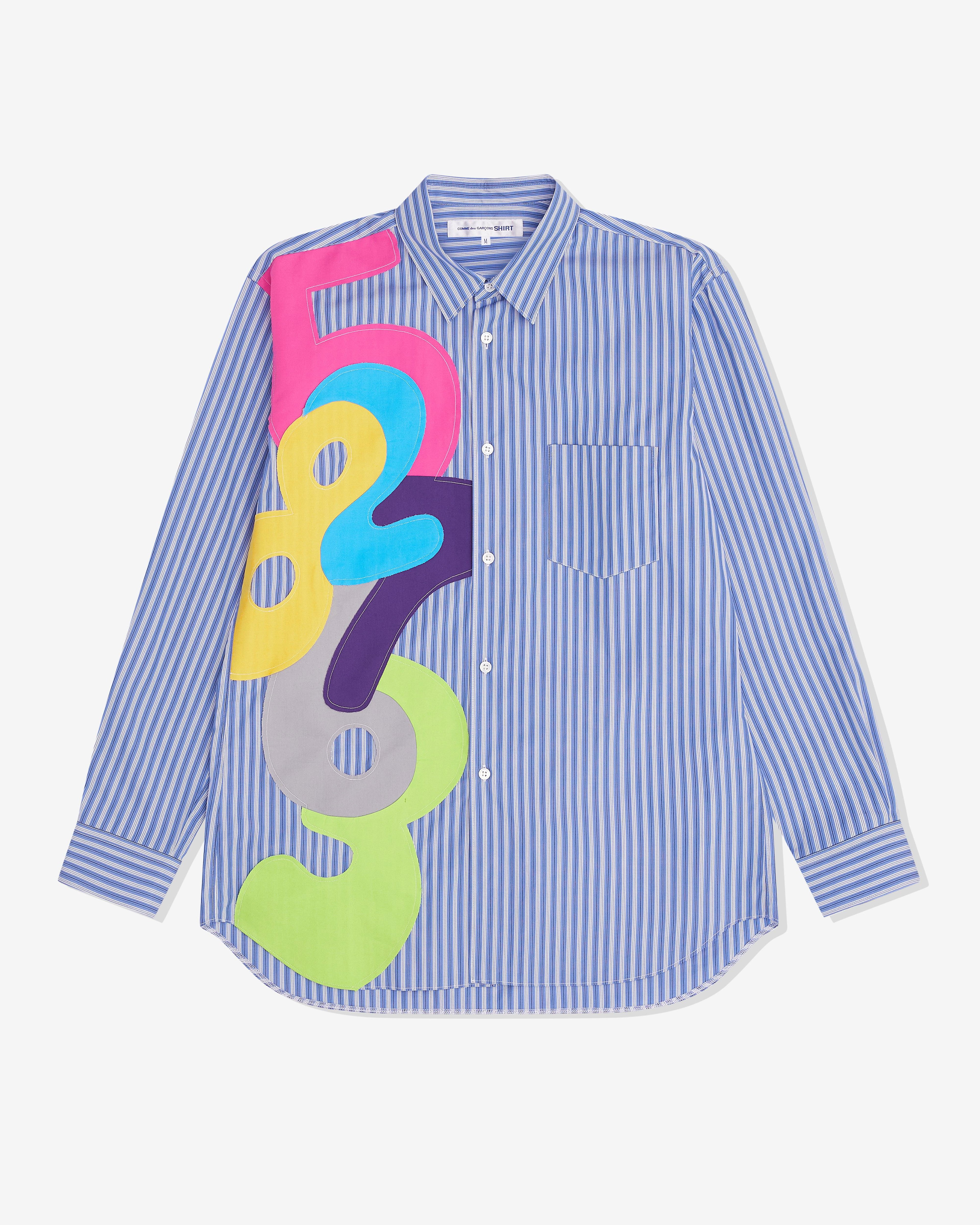 CDG Shirt - Men's Striped Numbers Shirt - (Stripes) by COMME DES GARCONS