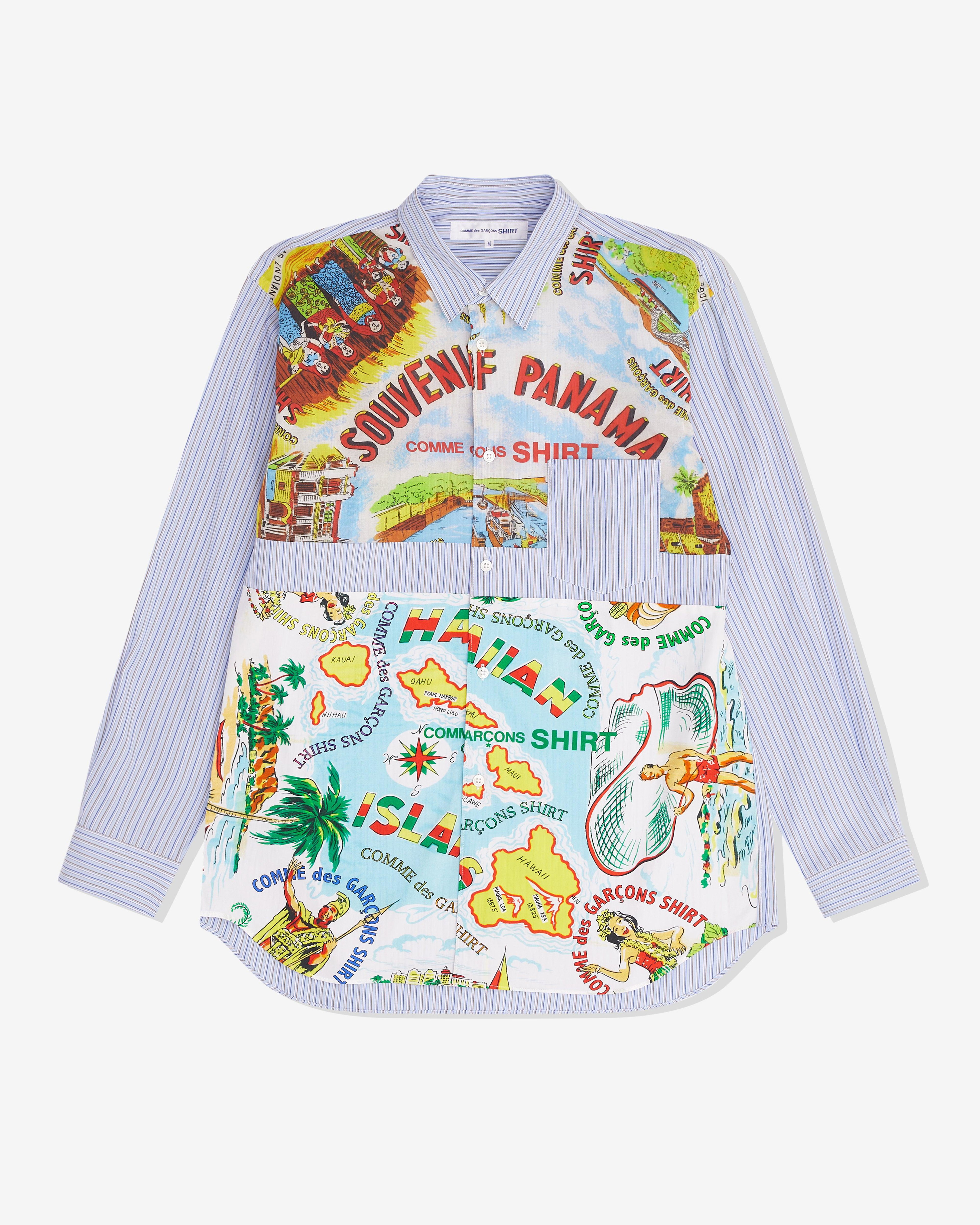 CDG Shirt - Men’s Striped Souvenir Shirt - (Blue) by COMME DES GARCONS