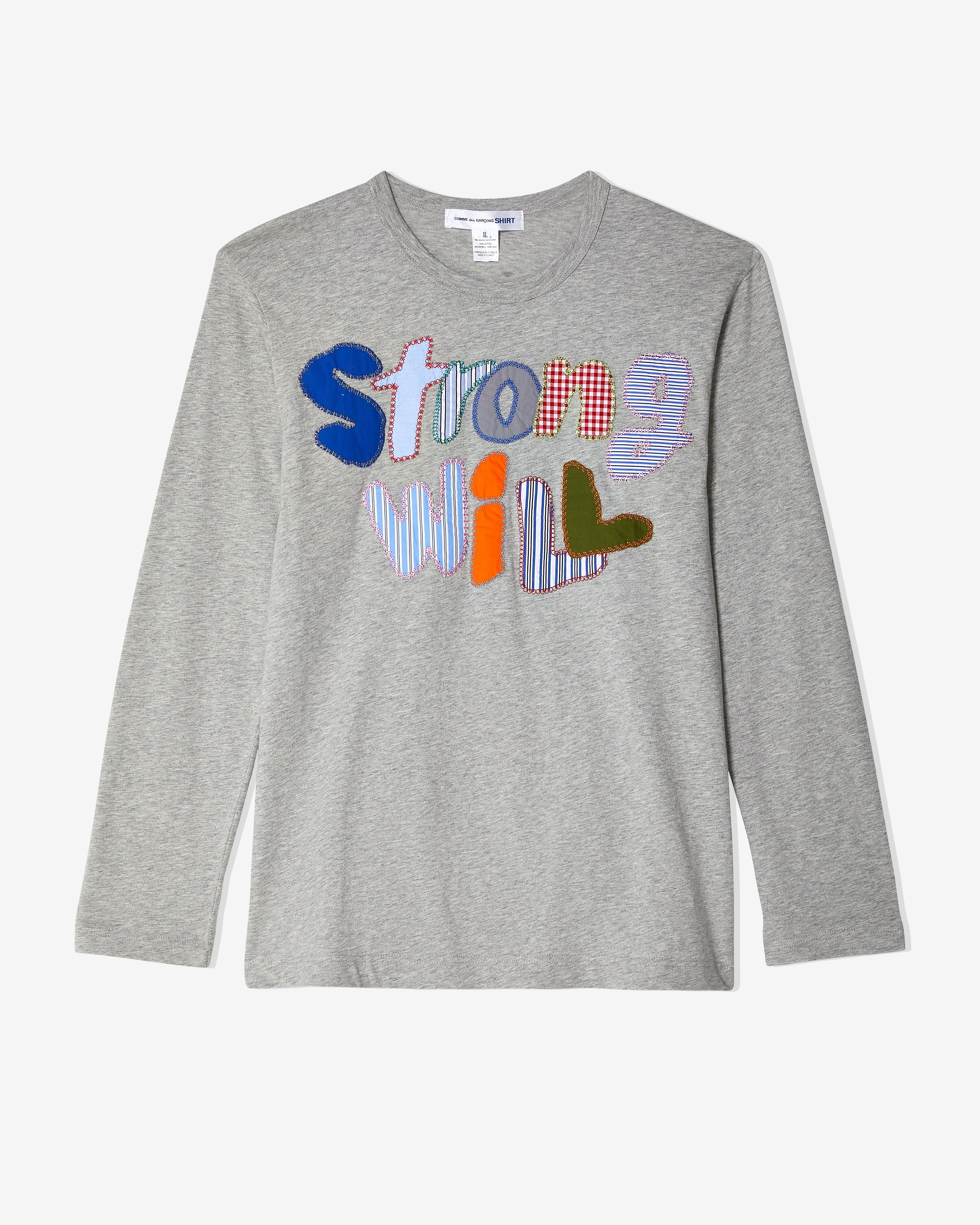 CDG Shirt - Men's Strong Will T-Shirt - (Grey) by COMME DES GARCONS CDG Shirt - Men's Strong Will T-Shirt - (Grey) by COMME DES GARCONS