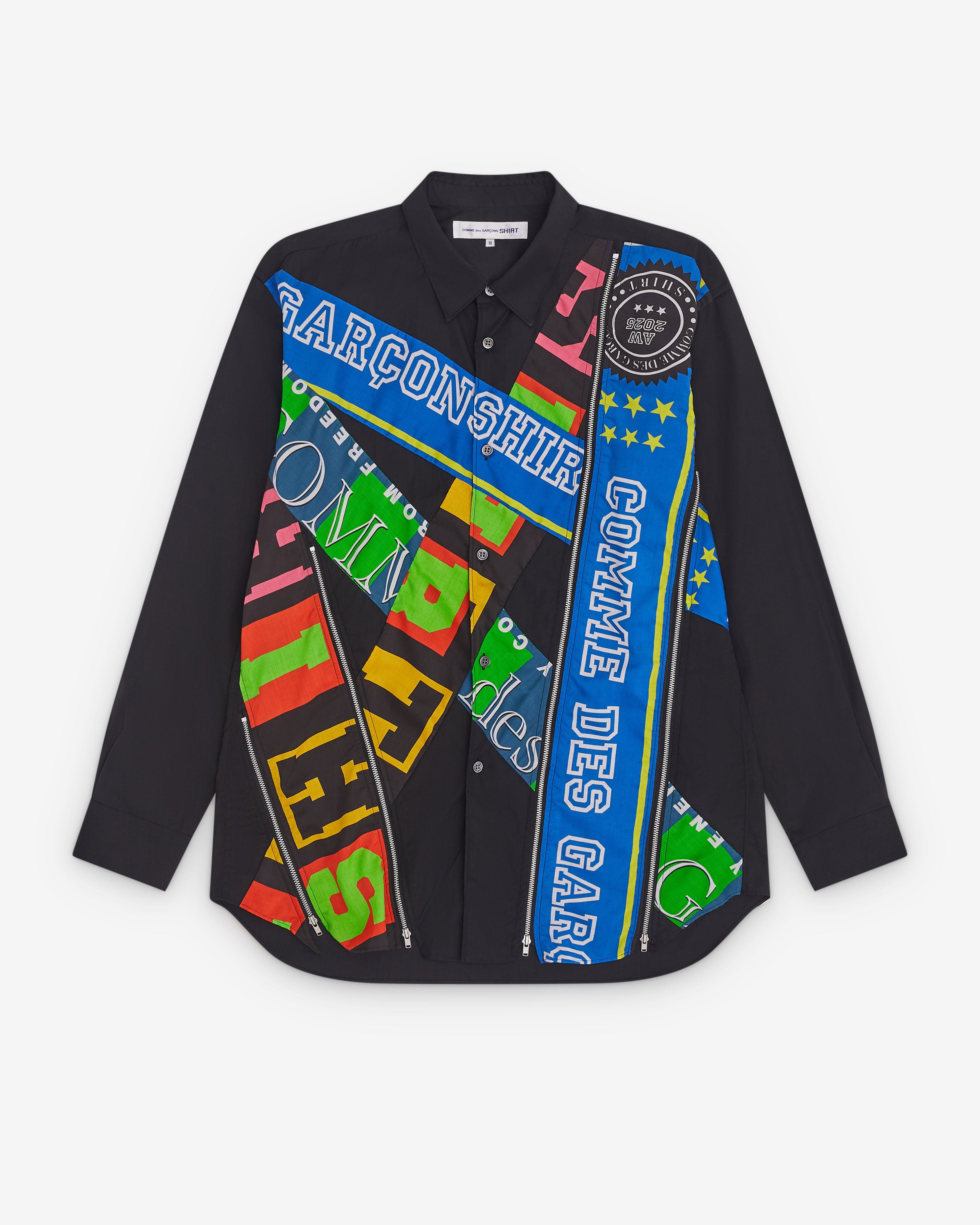 CDG Shirt - Men’s Zip Football Scarf Shirt - (Multi) by COMME DES GARCONS