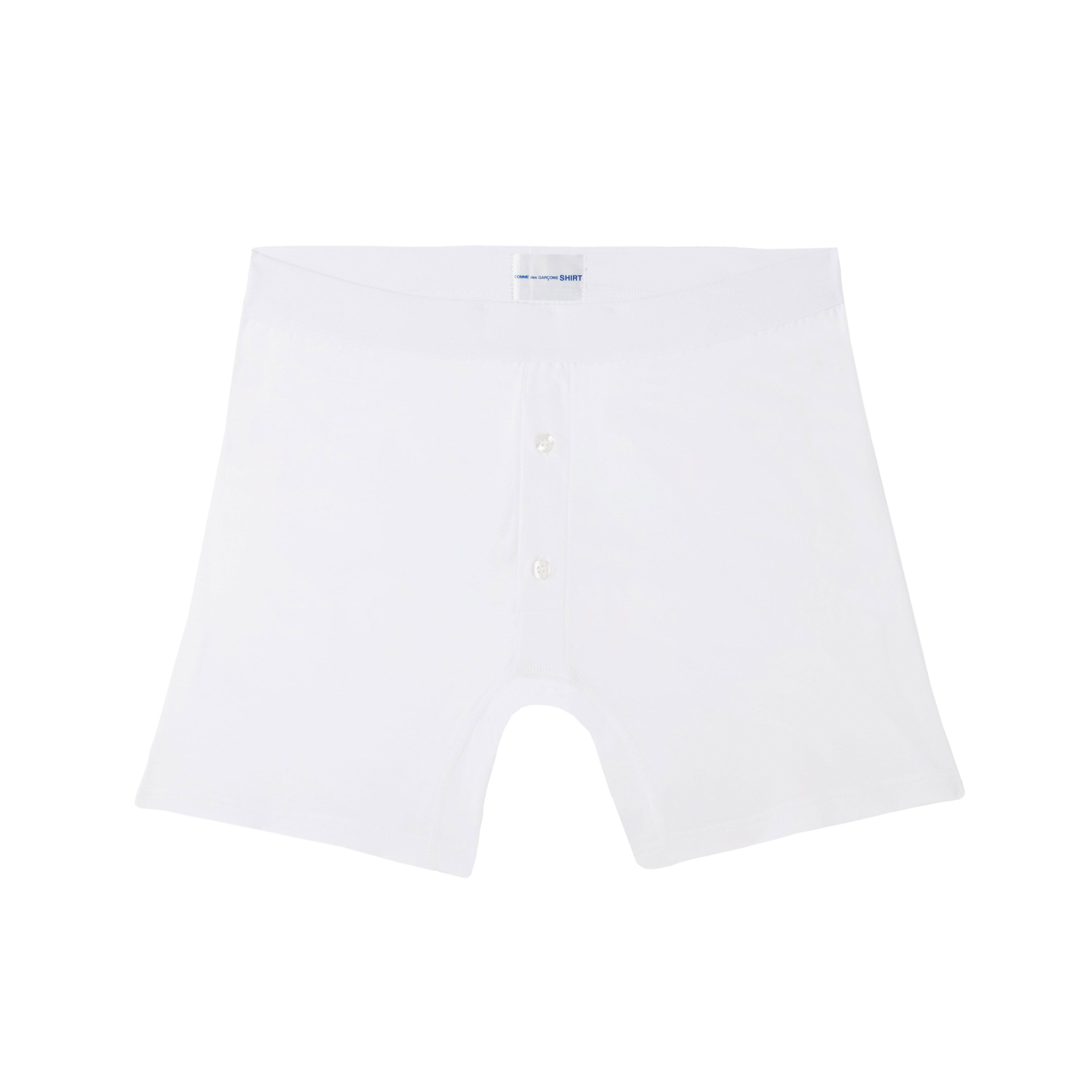 CDG Shirt Underwear - Sunspel Two Button Boxer - (White) by COMME DES GARCONS