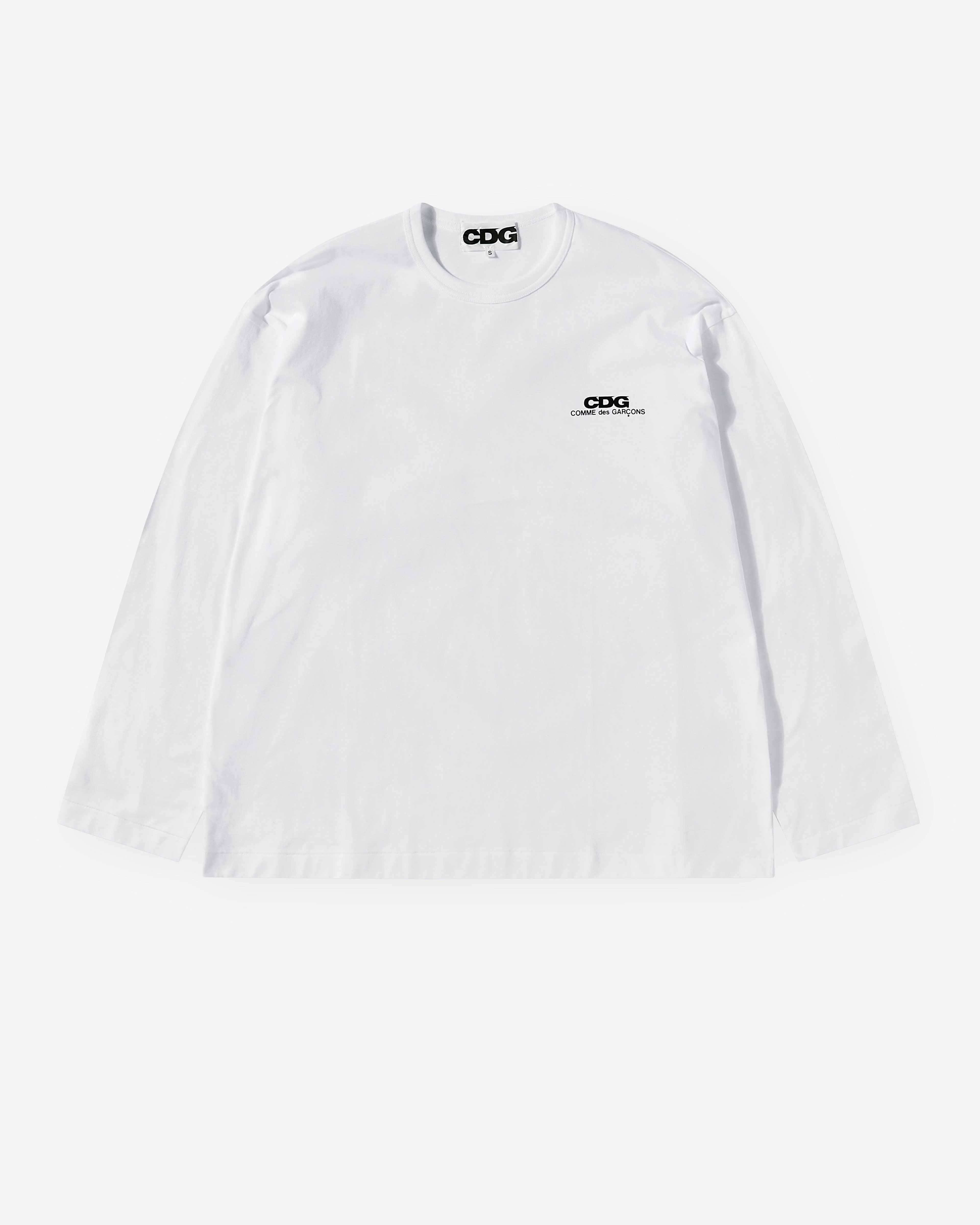 CDG - Small Logo Longsleeve T-Shirt - (White) by COMME DES GARCONS