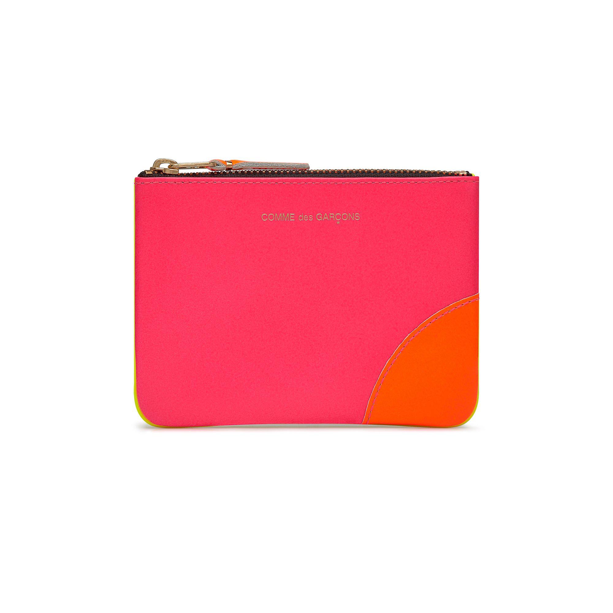 CDG Super Fluo Zip Pouch (Pink/Yellow SA8100SF) by COMME DES GARCONS
