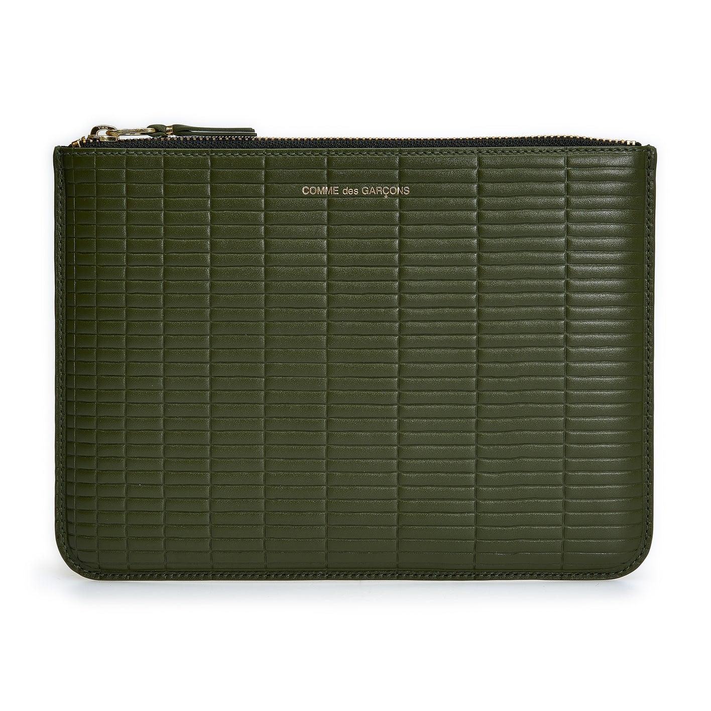 CDG WALLET - Brick Wallet Zip Pouch - (Khaki SA5100BK) by COMME DES GARCONS