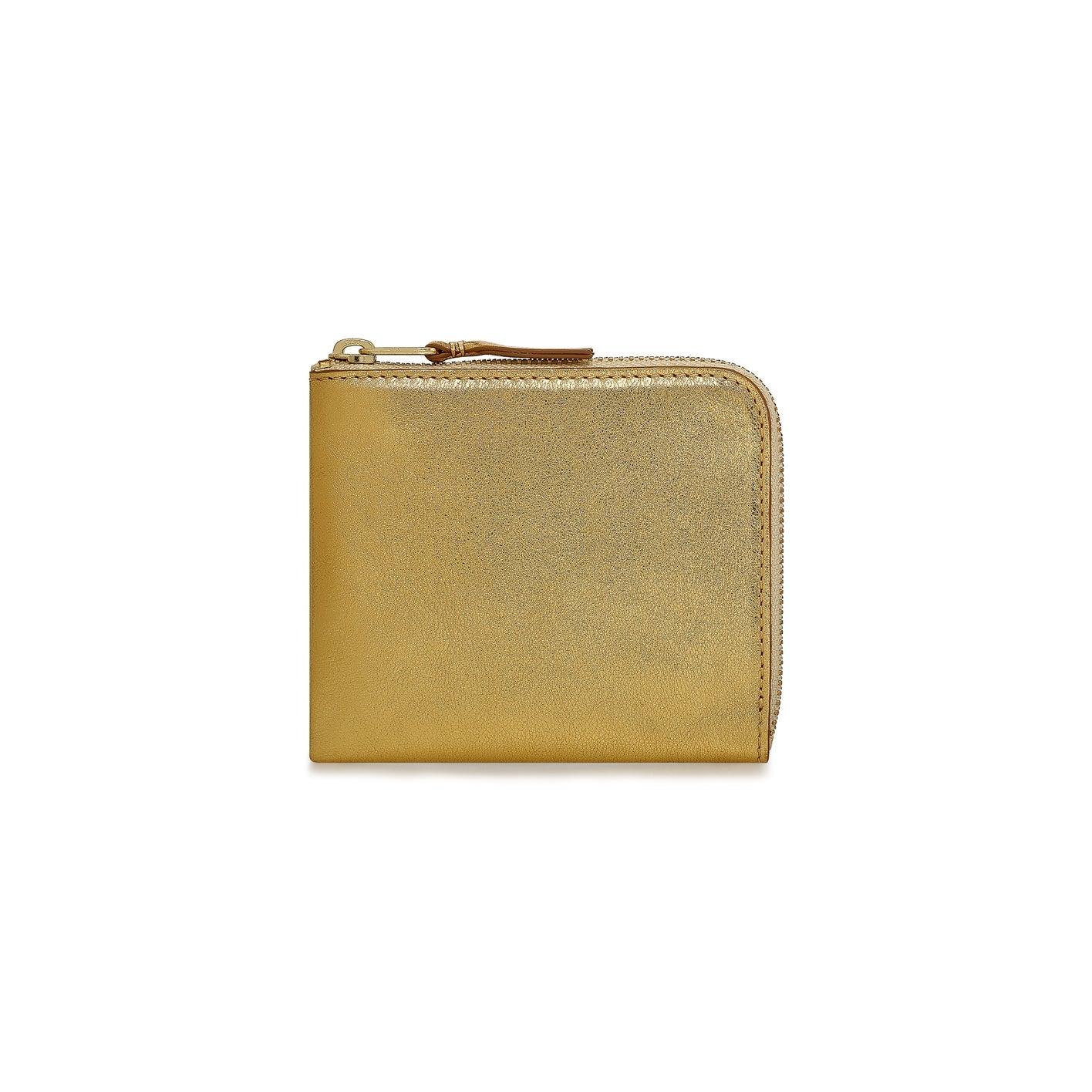 CDG WALLET - Gold And Silver Zip Around Wallet - (Gold SA3100G) by COMME DES GARCONS