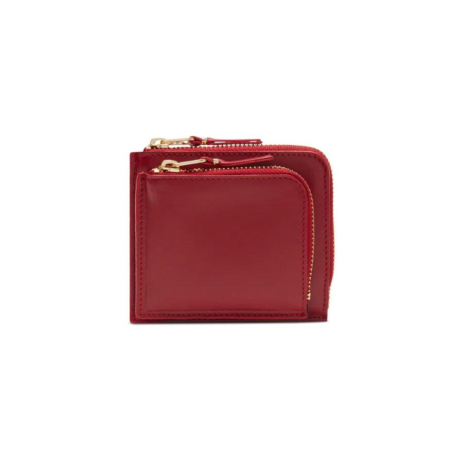 CDG WALLET - Outside Pocket Zip Around Wallet - (Red SA3100) by COMME DES GARCONS