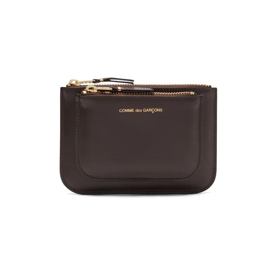 CDG WALLET - Outside Pocket Zip Pouch - (Brown SA8100) by COMME DES GARCONS