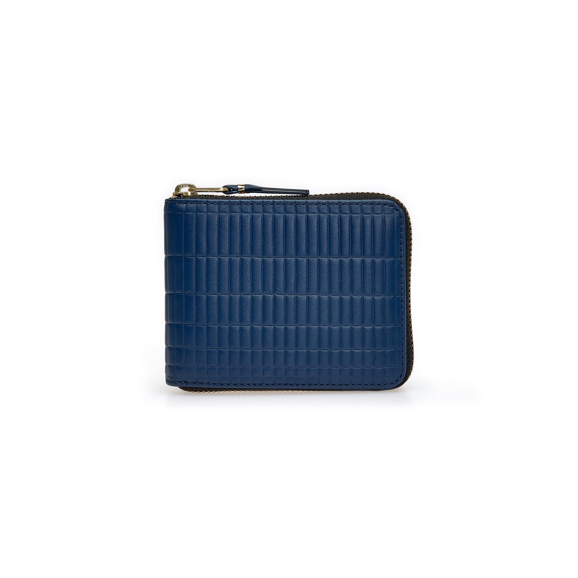 CDG Wallet - Brick Full Zip Around Wallet - (Blue SA7100BK) by COMME DES GARCONS