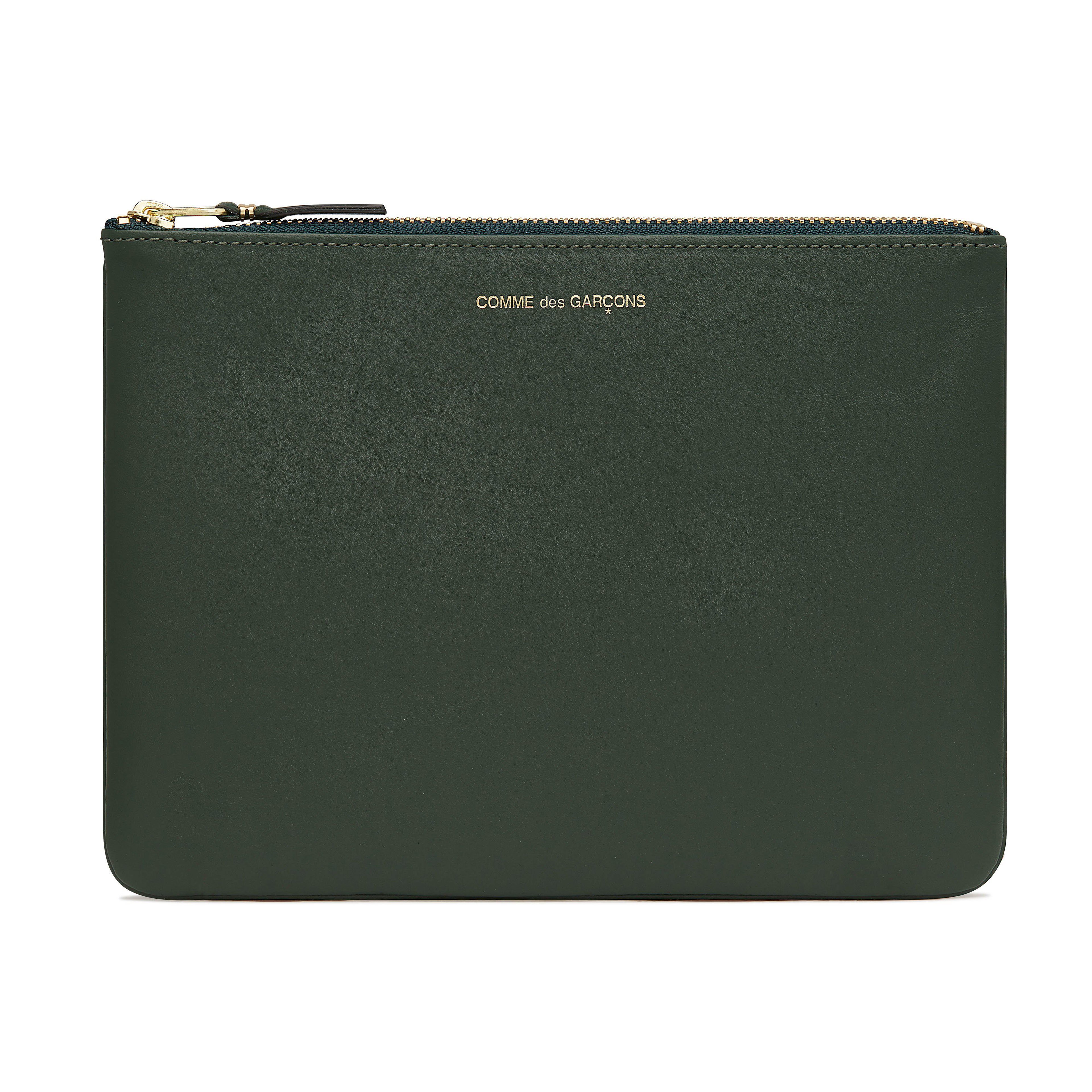 CDG Wallet - Classic Colour Wallet Zip Pouch - (Bottle Green SA5100) by COMME DES GARCONS