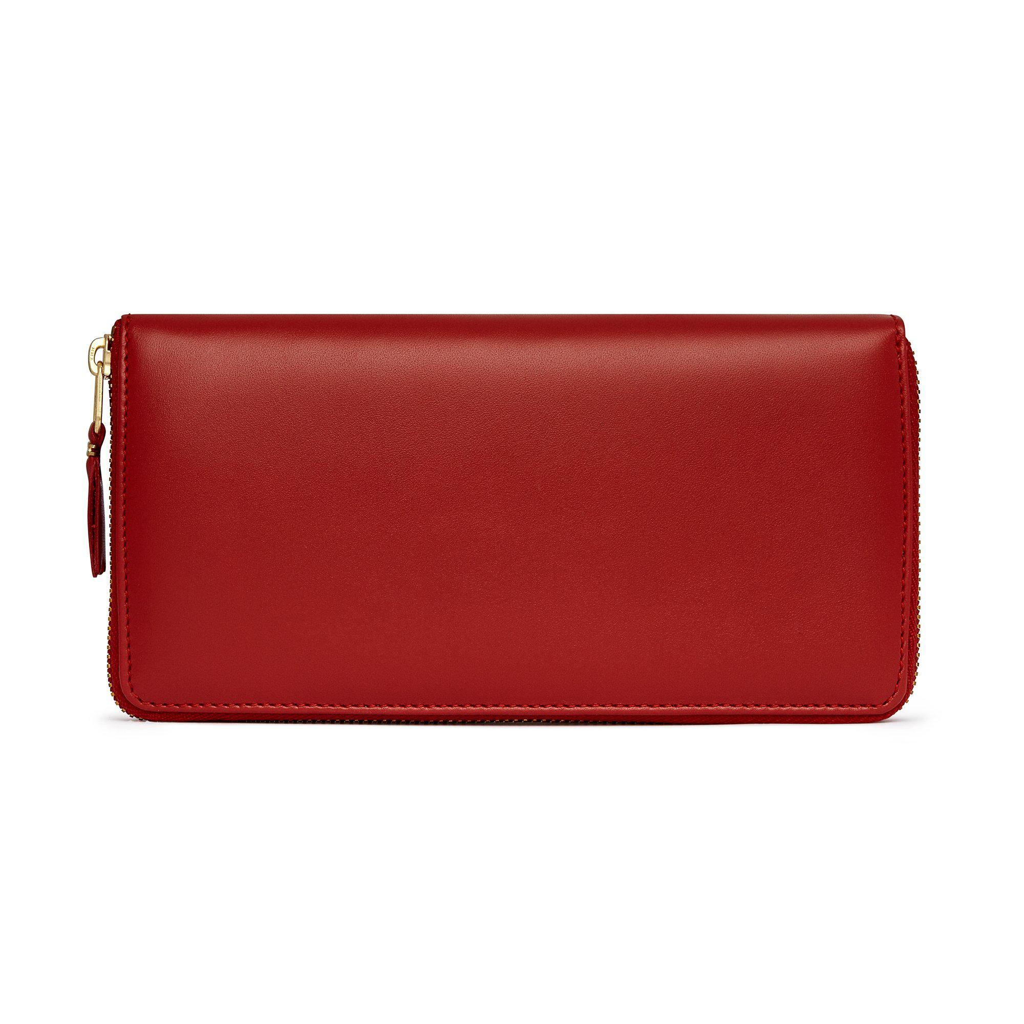 CDG Wallet - Classic Colour Zip Around Wallet - (Red SA0110) by COMME DES GARCONS